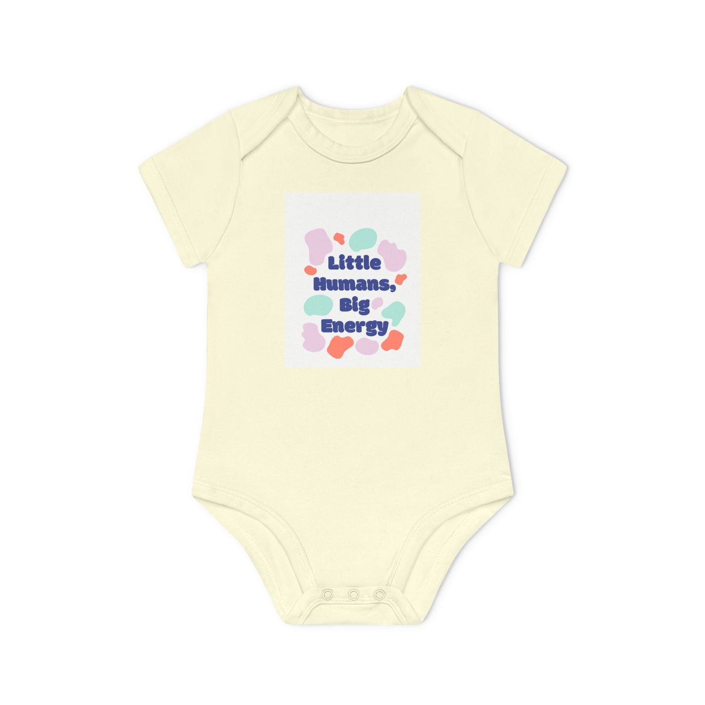 Funny Baby Bodysuit - "Little Humans, Big Energy" - Organic Cotton Short Sleeve