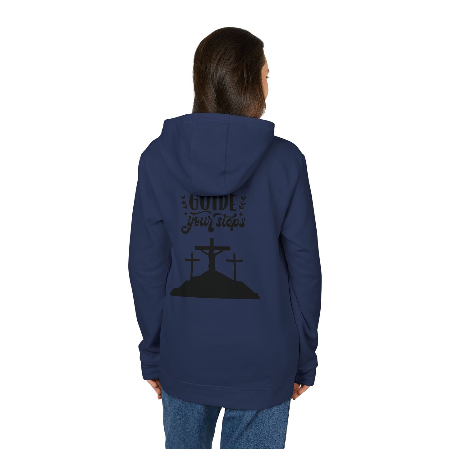 Inspirational Fleece Hoodie - "May God Guide Your Steps"