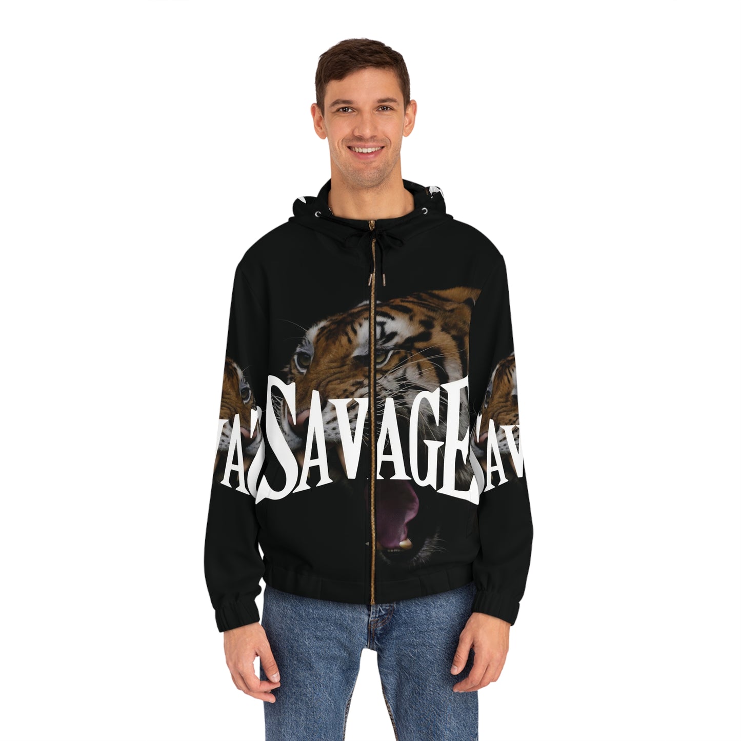 Savage Tiger Men's Full-Zip Hoodie - Bold Urban Wear