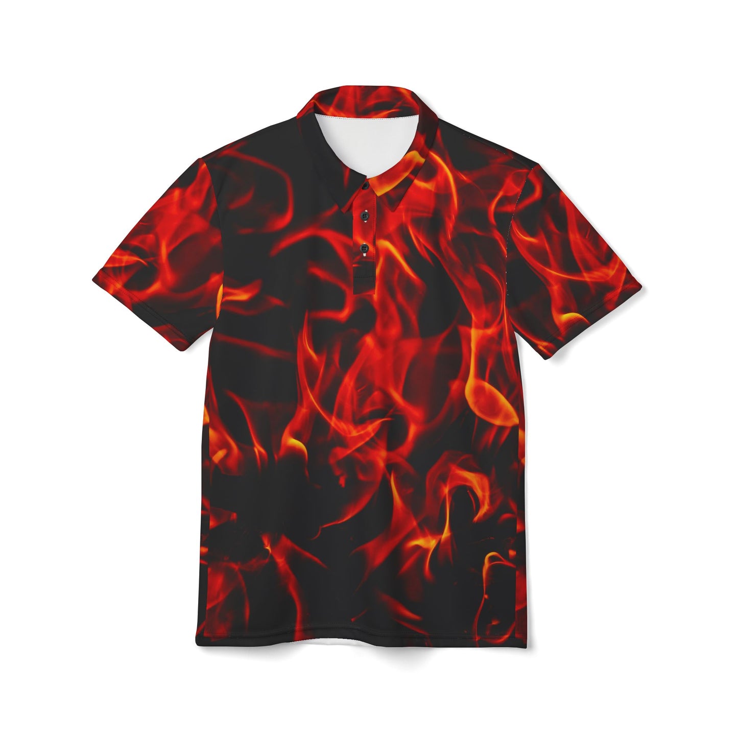 Fire Design Unisex Polo Shirt - Bold & Stylish Casual Wear