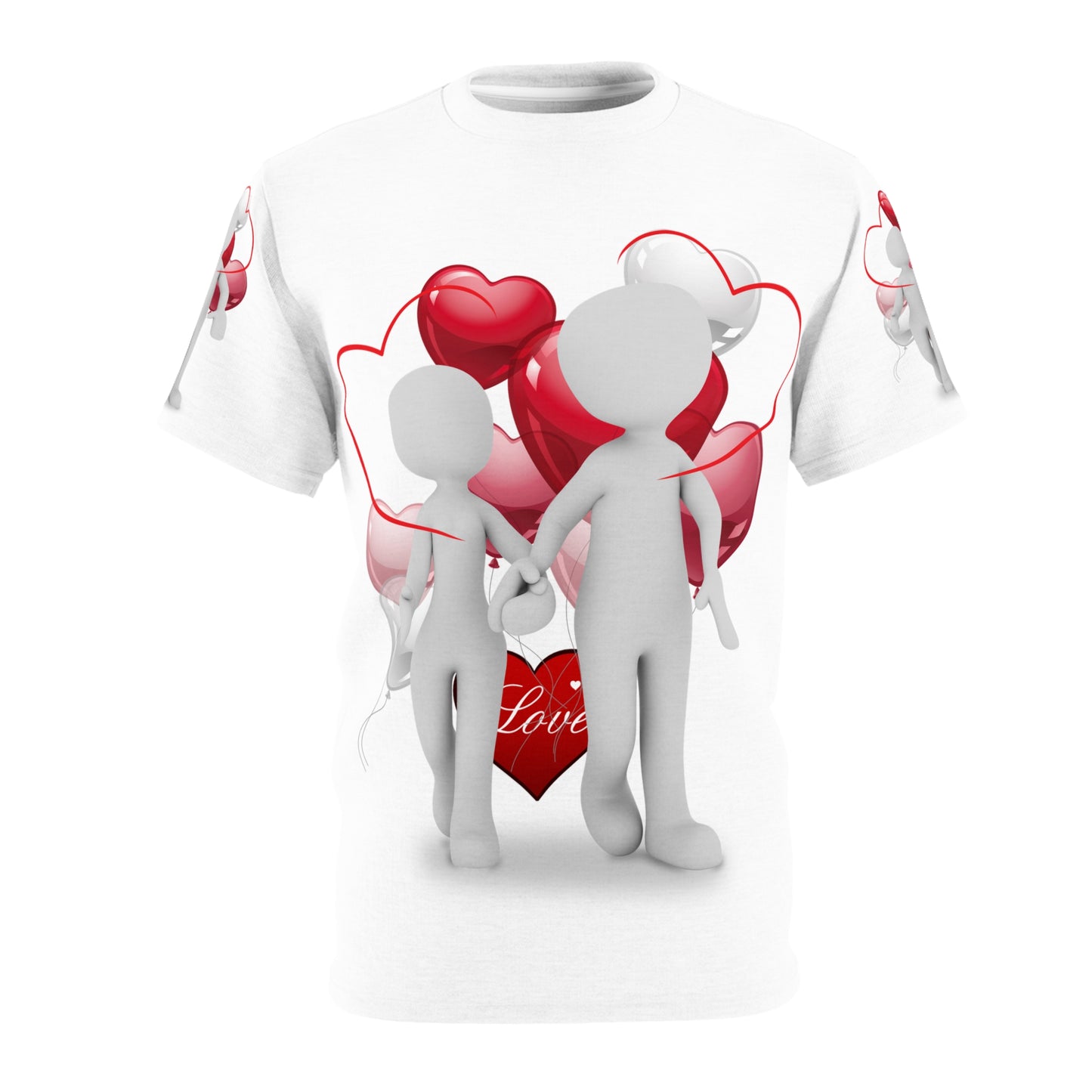 Romantic Couple Unisex Tee - Love Hearts Design for Valentine's Day