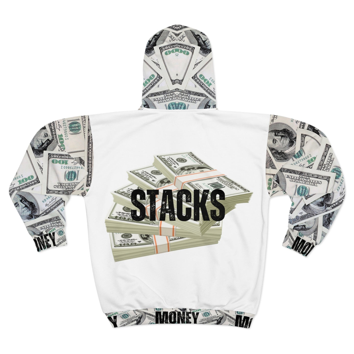 Money Stacks Collection Motivational Unisex Zip Hoodie - Perfect for Hustlers & Dreamers