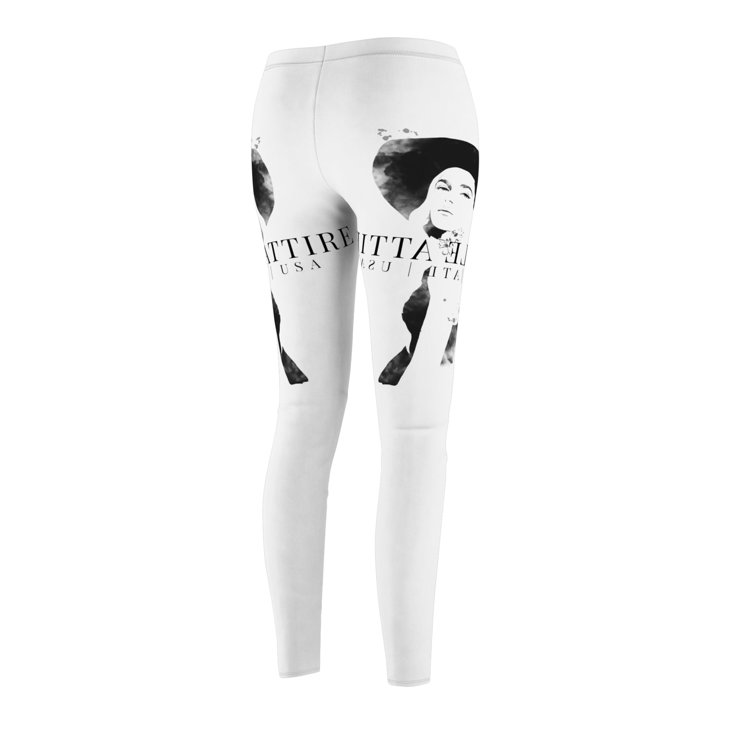 Stylish Women's Casual Leggings with Feminine Art Design