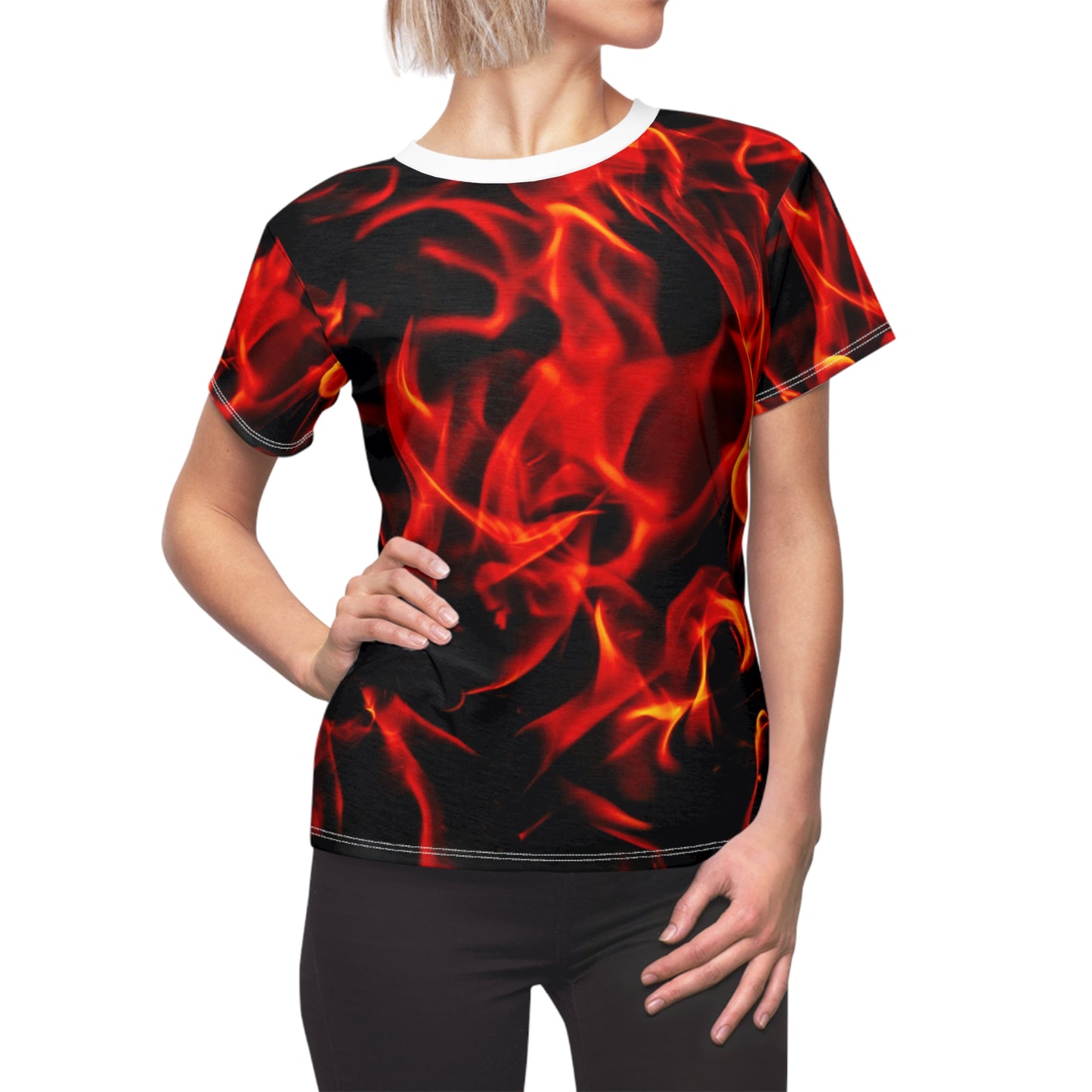 Fiery Women's Cut & Sew Tee - Bold Graphic Tee for Trendsetters