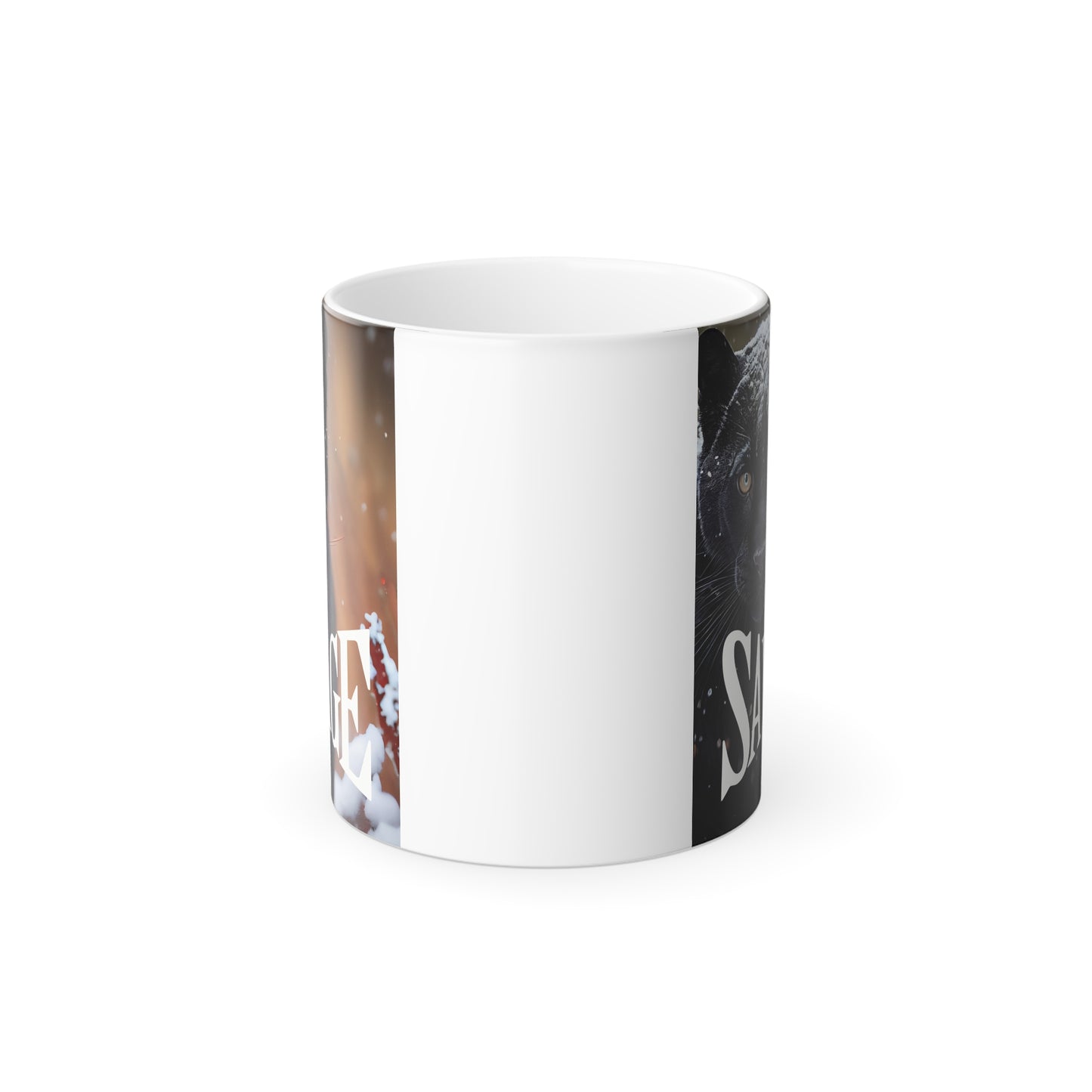 Color Morphing Mug - Magical Transition with Black Cat Design