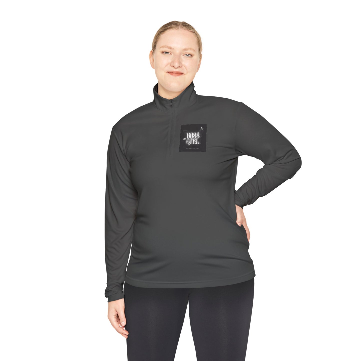 Boss Girl -Zip Pullover with Motivational Design - Stylish Activewear for Everyday Comfort