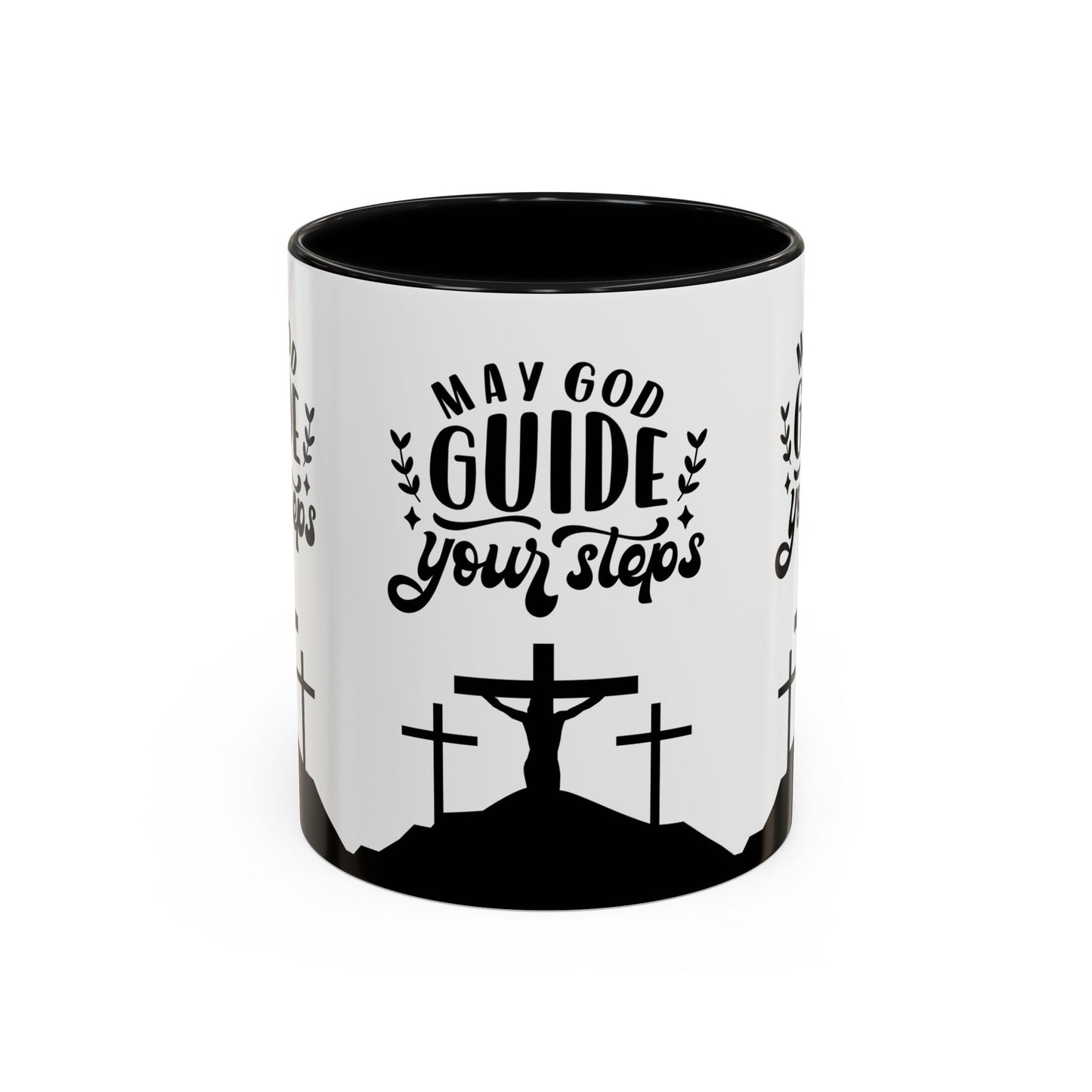 Inspirational Accent Coffee Mug - "May God Guide Your Steps" - Perfect for Faith & Hope