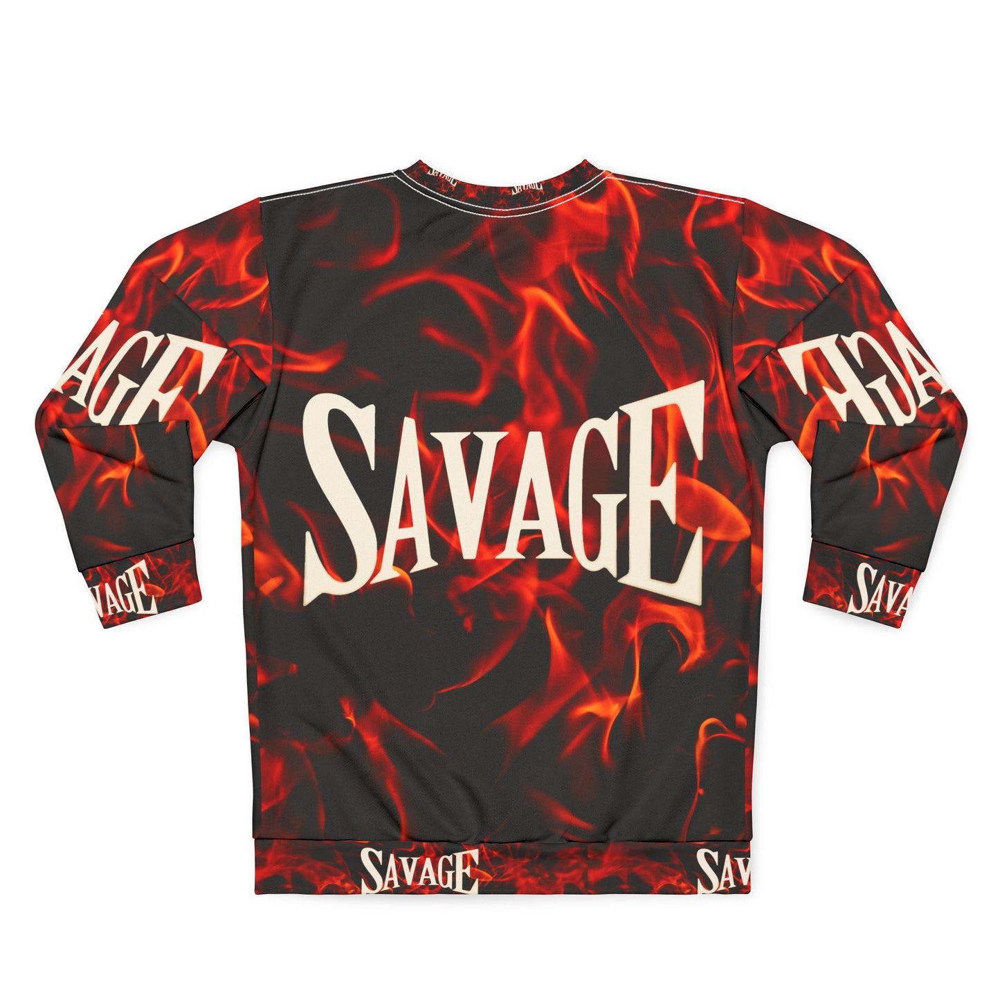 Savage Flames Unisex Sweatshirt - Bold Graphic Design for Streetwear Lovers