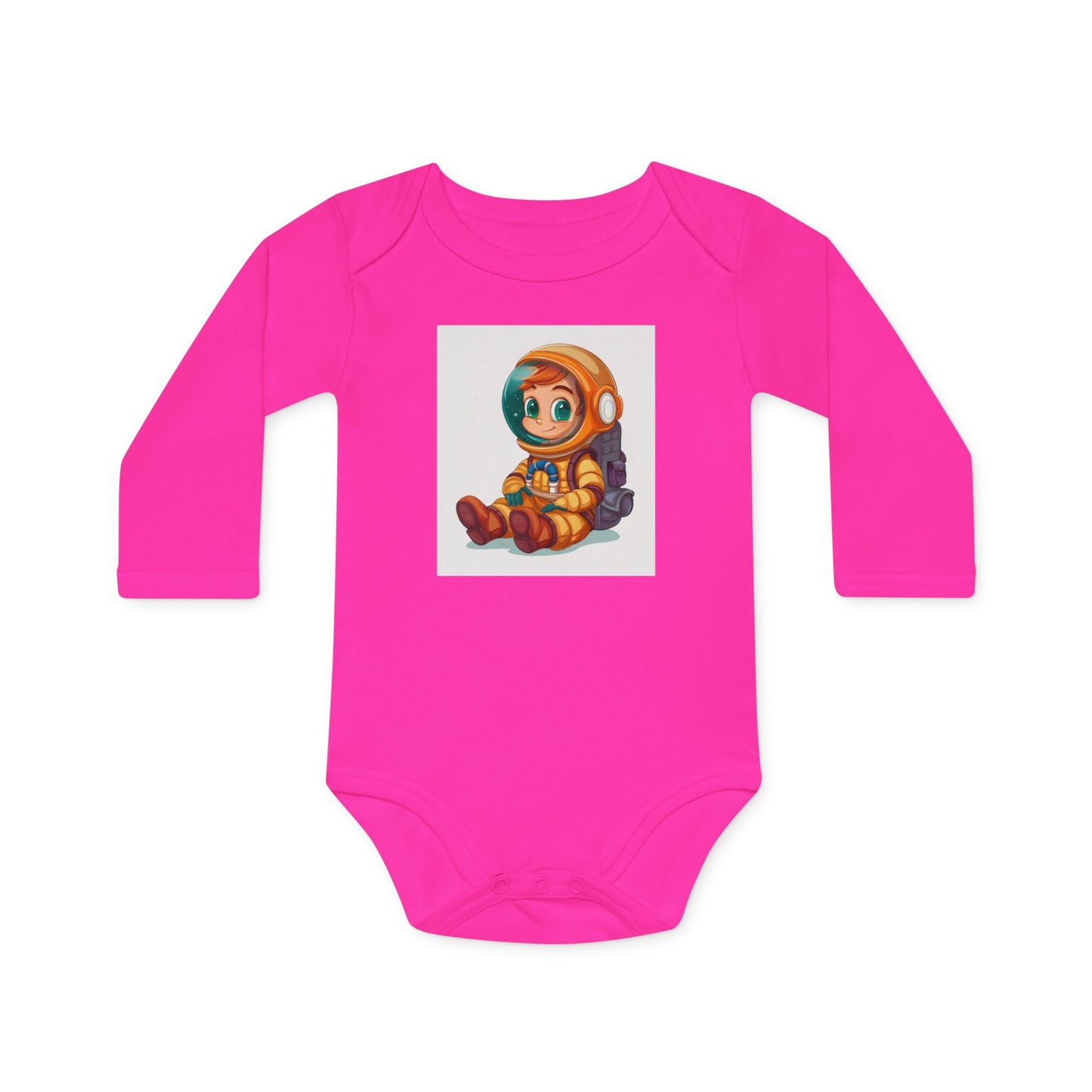 Cute Astronaut Baby Long-Sleeve Organic Bodysuit | Perfect for Newborns and Toddlers