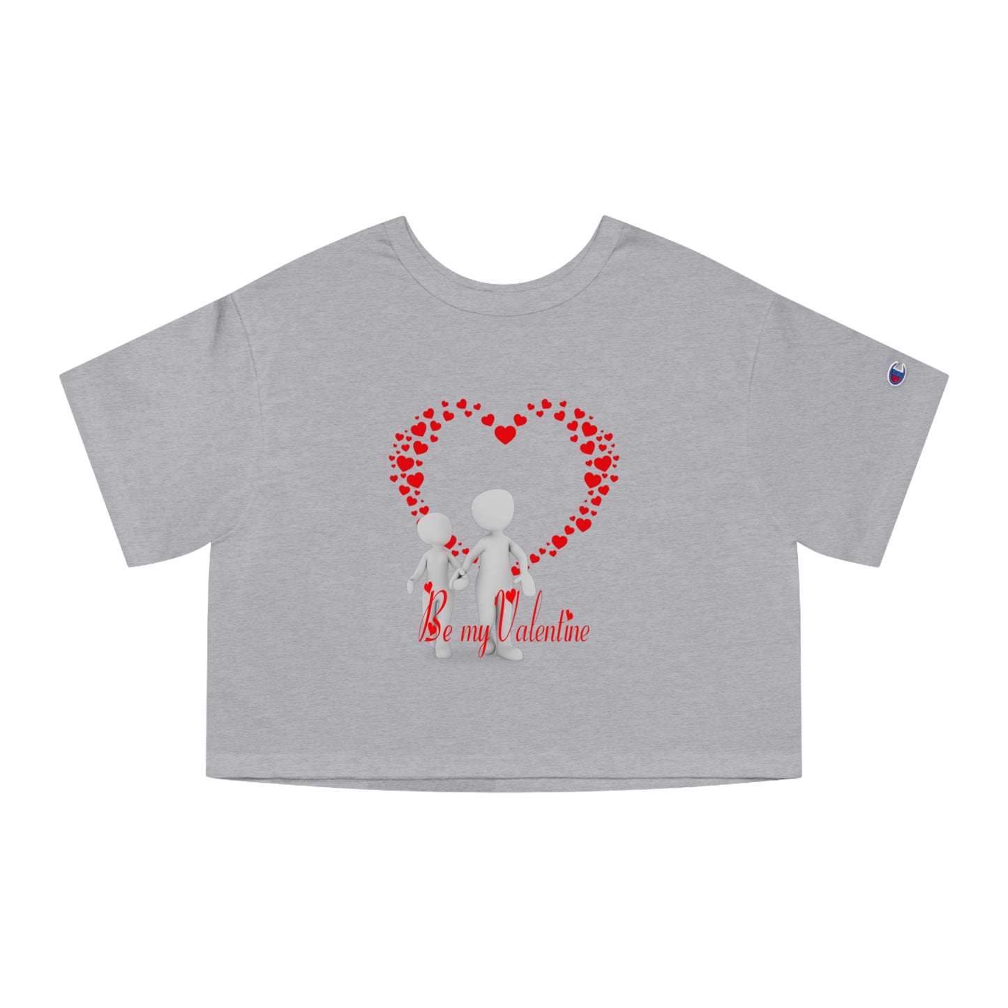 Valentine's Day Women's Cropped T-Shirt - 'Be My Valentine' Heart Design