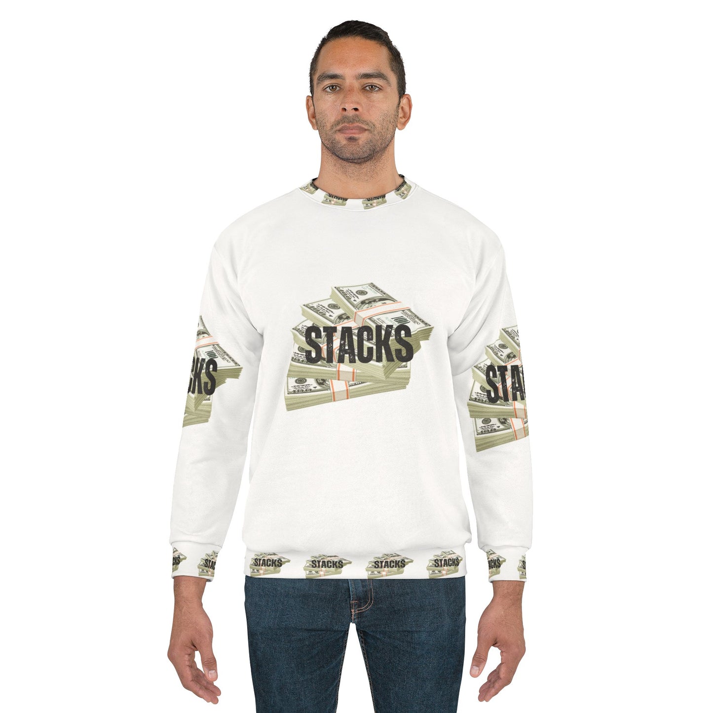 Money Stacks Unisex Sweatshirt - Trendy Cash Graphic Design