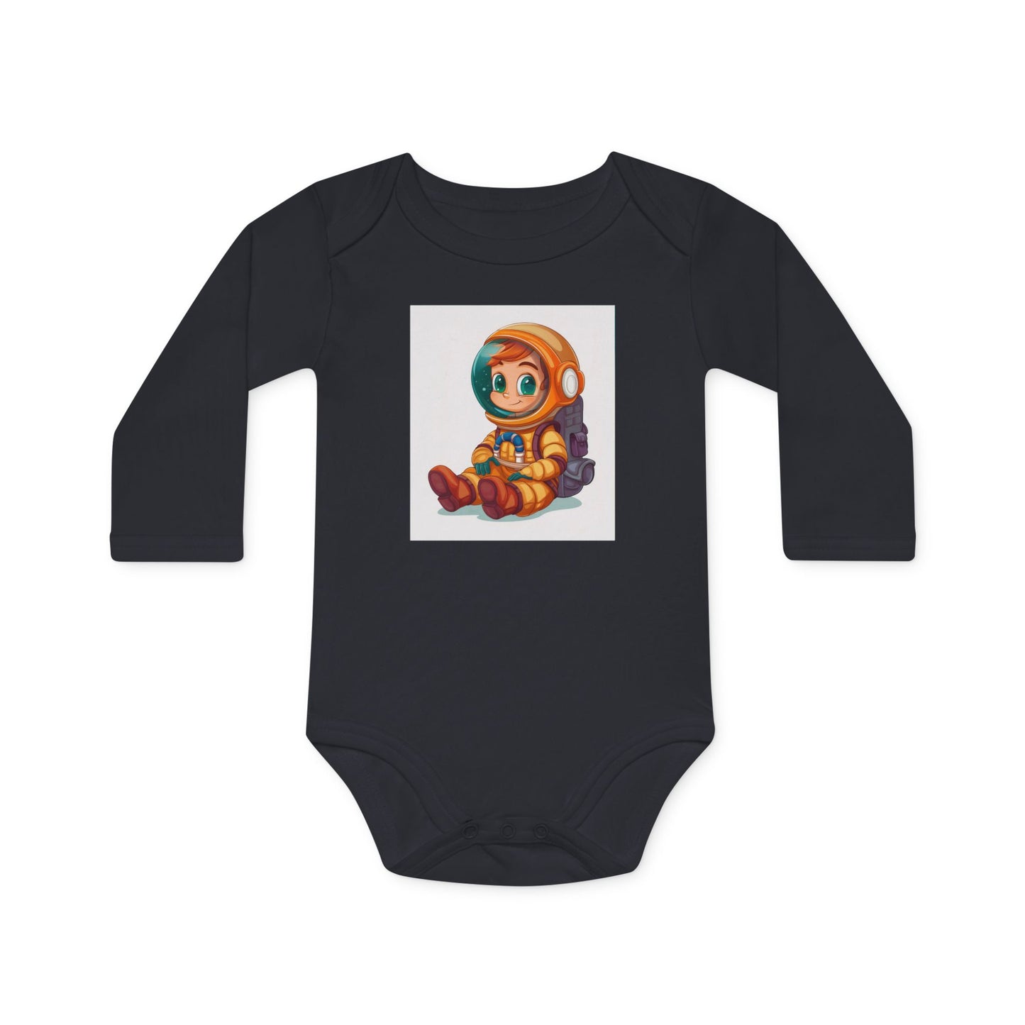 Cute Astronaut Baby Long-Sleeve Organic Bodysuit | Perfect for Newborns and Toddlers