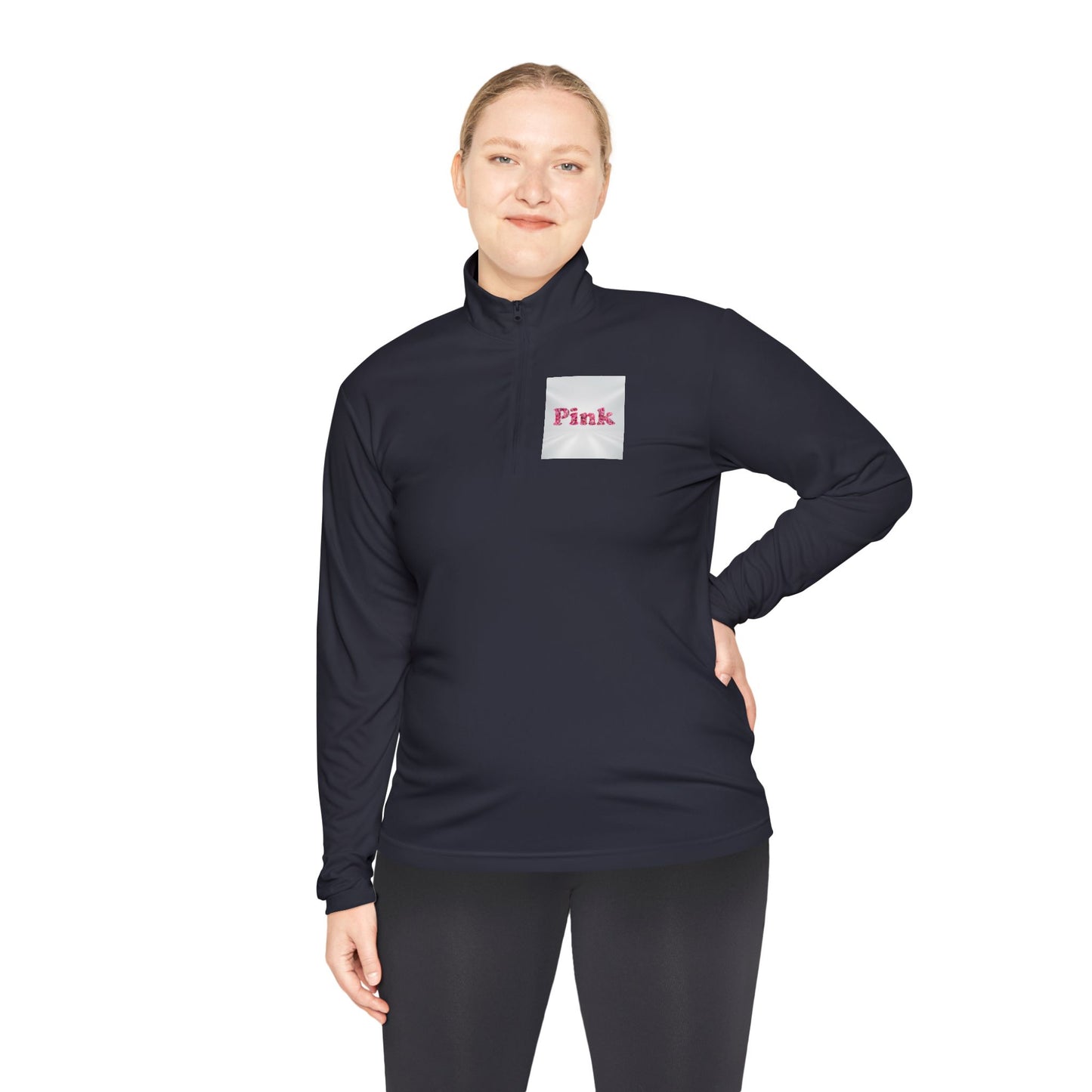 Stylish Unisex Quarter-Zip Pullover with 'Pink' Design