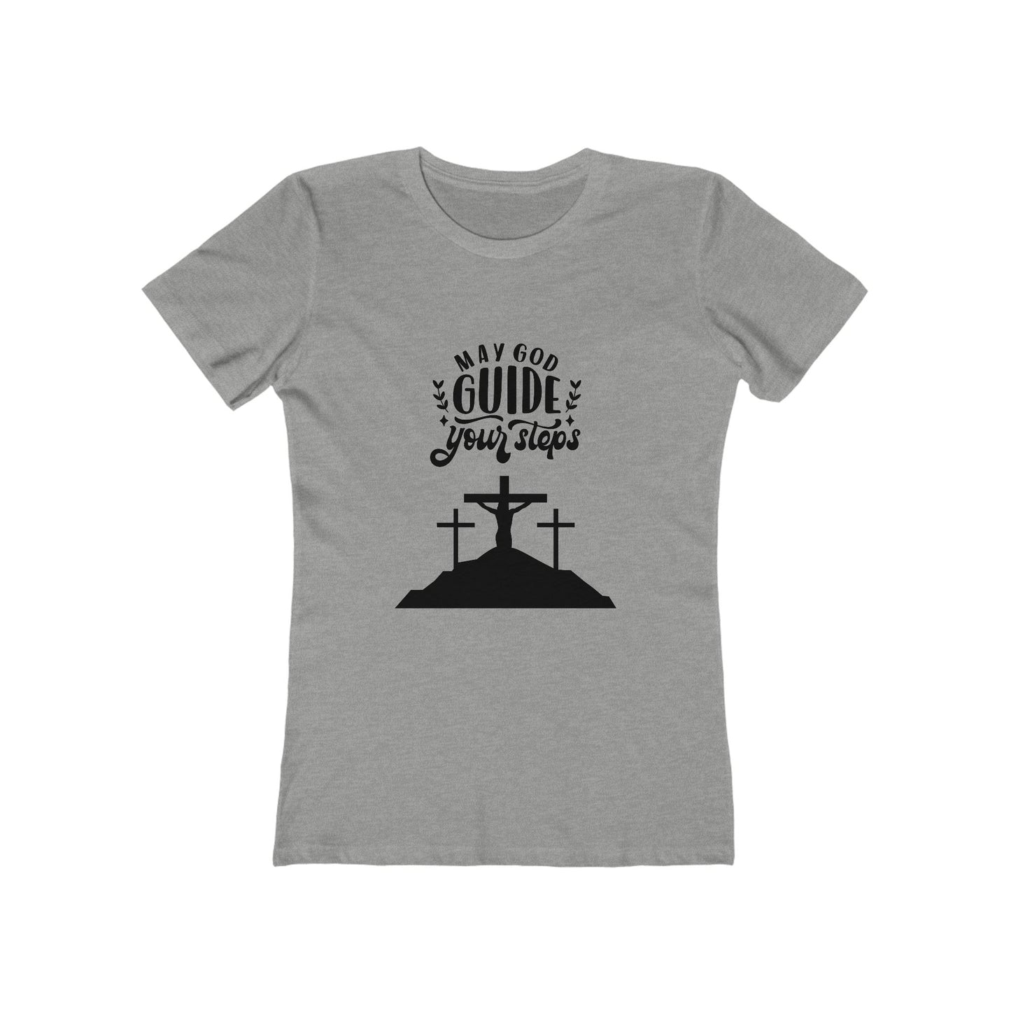 Inspirational Women's Boyfriend Tee - "May God Guide Your Steps"