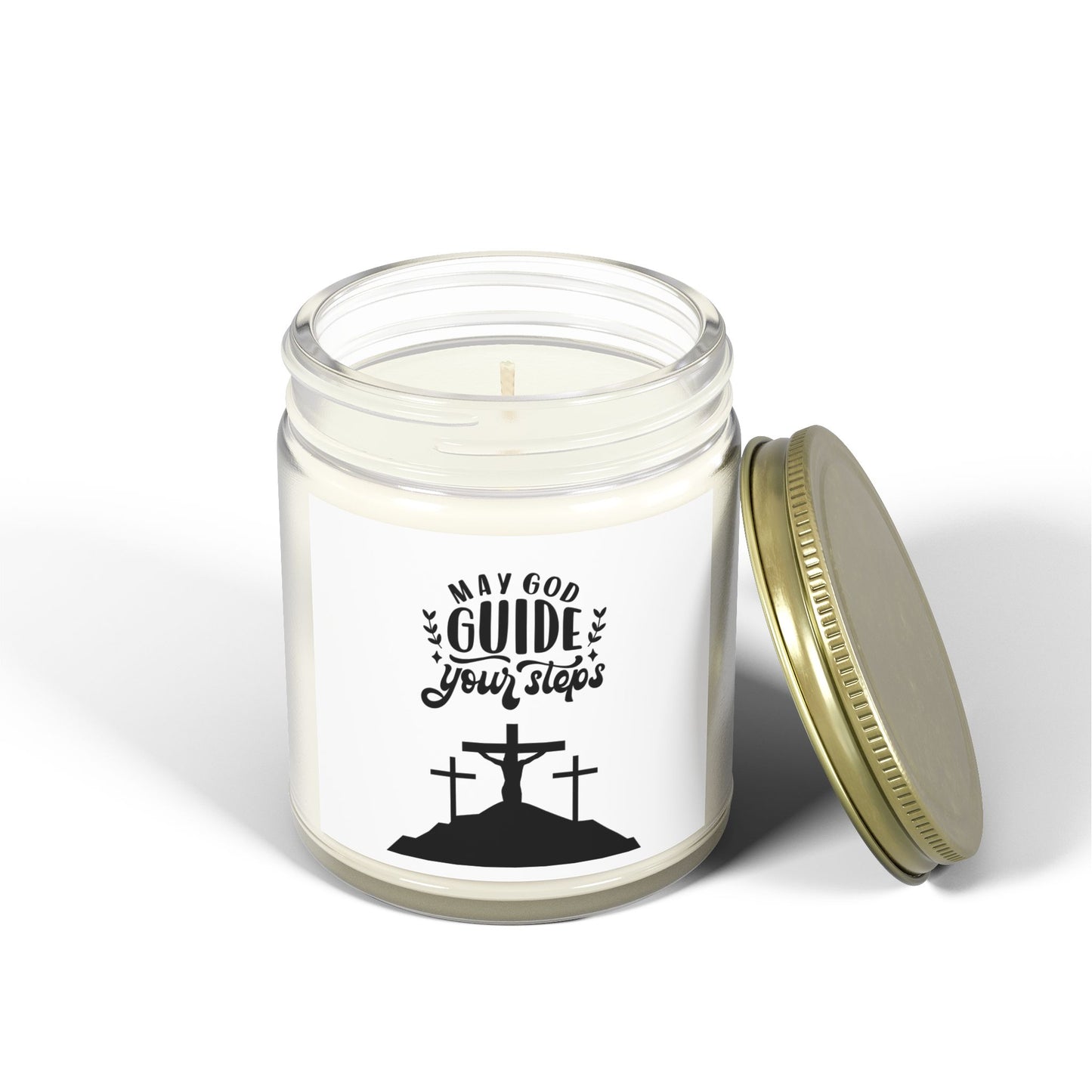 Scented Candle - 'May God Guide Your Steps' - Coconut Apricot Wax, 4oz & 9oz