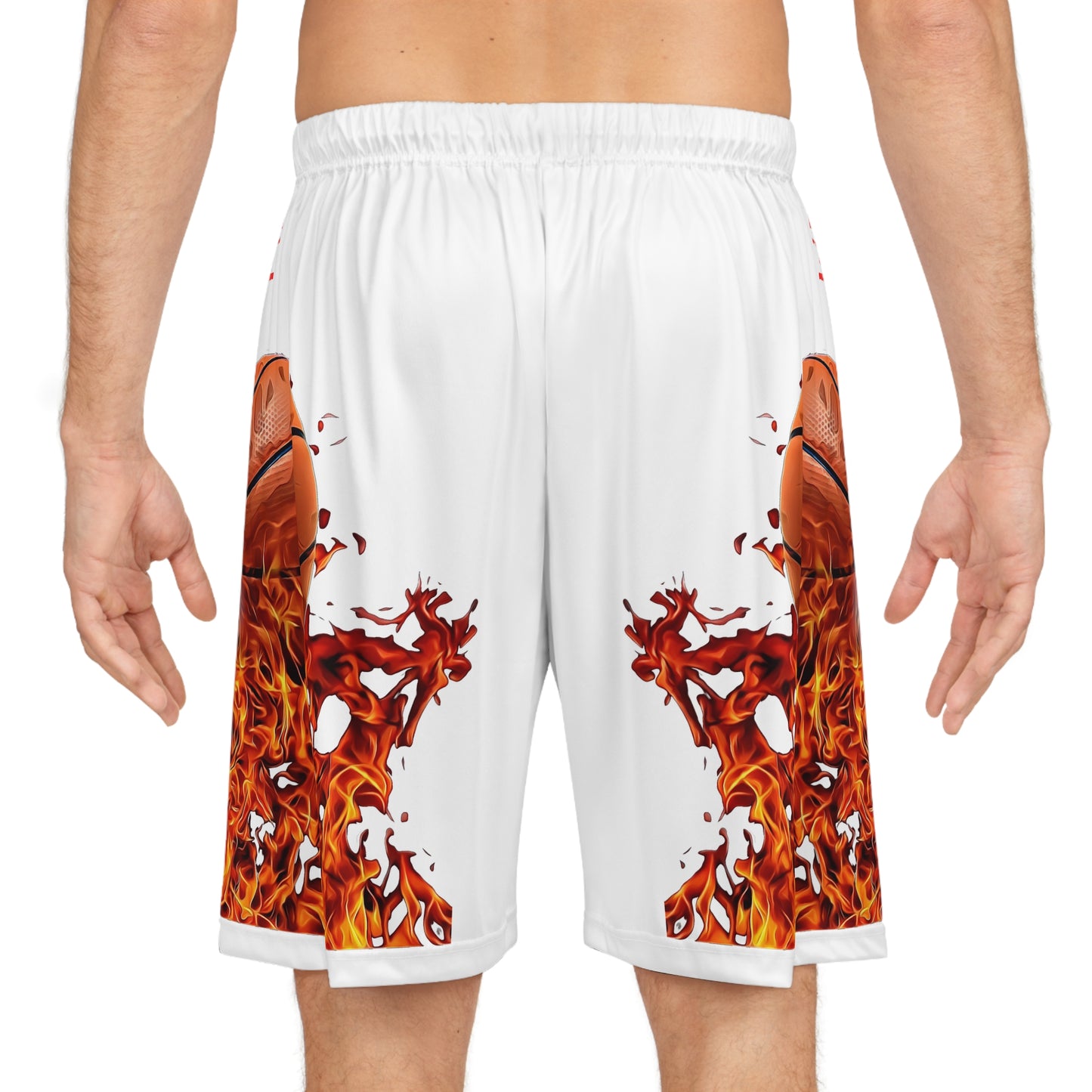 Fire Away Basketball Shorts - Hot Flames Design for Players and Fans