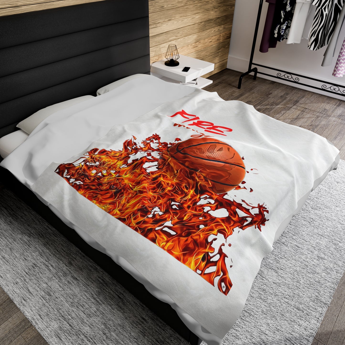 Fire Away Basketball Velveteen Plush Blanket