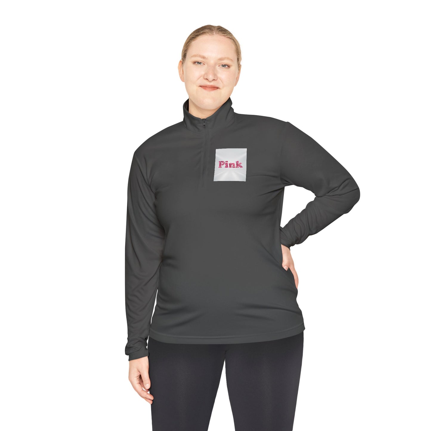 Stylish Unisex Quarter-Zip Pullover with 'Pink' Design