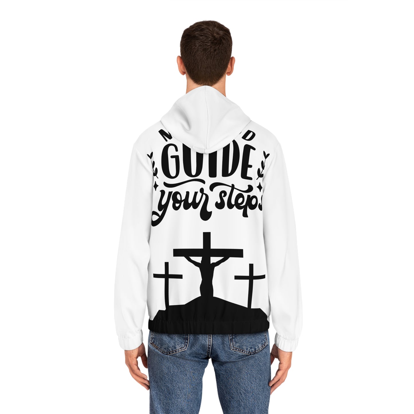 Men's Inspirational Full-Zip Hoodie - 'May God Guide Your Steps'