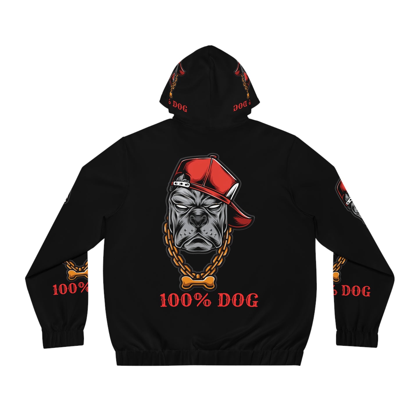 100% Dog Men's Full-Zip Hoodie - Urban Style Pet Lover Jacket