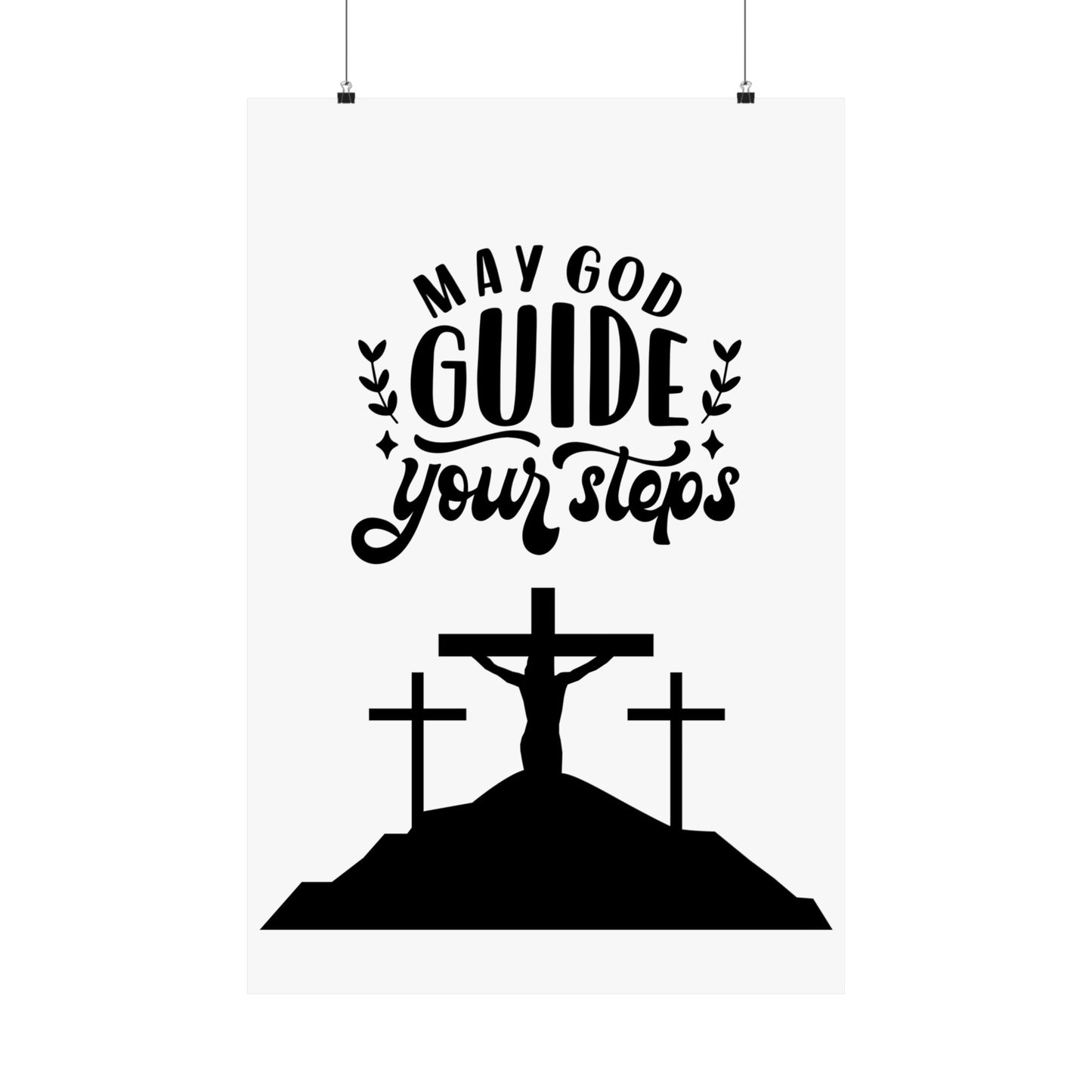 Inspirational Matte Vertical Poster - 'May God Guide Your Steps'