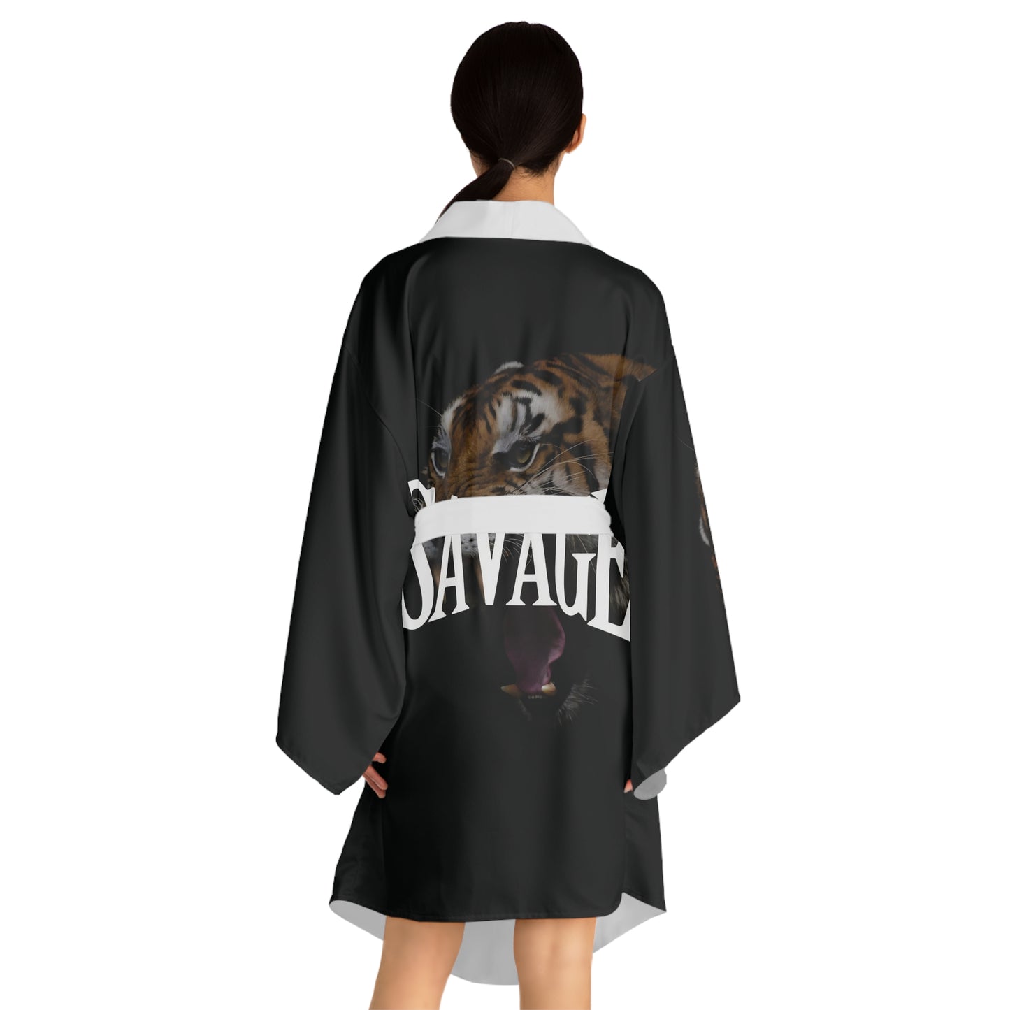 Savage Tiger Long Sleeve Kimono Robe - Bold and Stylish Loungewear