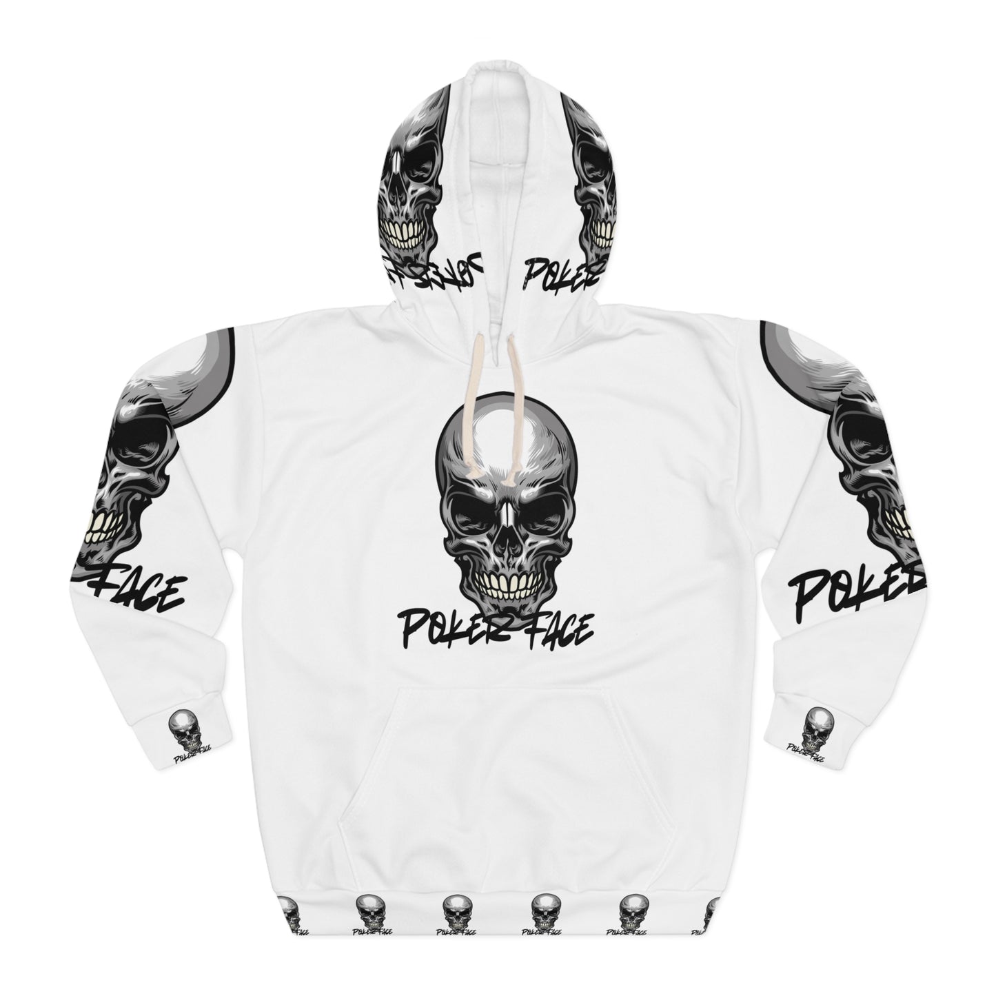 Bold Poker Face Skull Unisex Pullover Hoodie