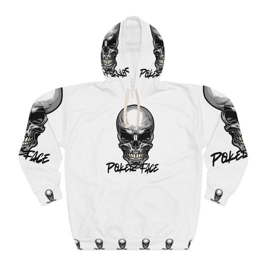 Bold Poker Face Skull Unisex Pullover Hoodie