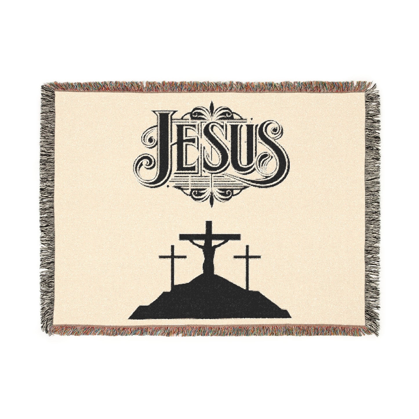 Inspirational Jesus Woven Blanket - Religious Home Decor for Comfort & Faith