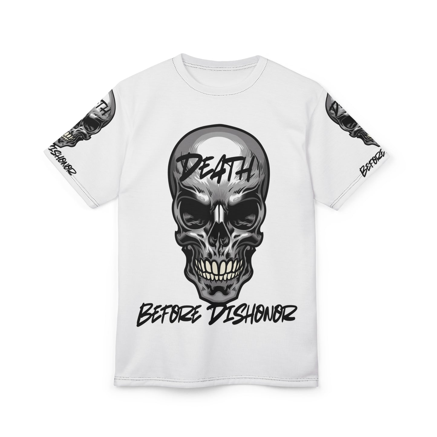 Unisex Skull Graphic Tee - 'Death Before Dishonor'