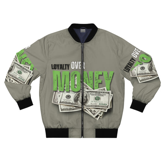 Loyalty Over Money Men's Bomber Jacket - Stylish Streetwear for Financial Empowerment