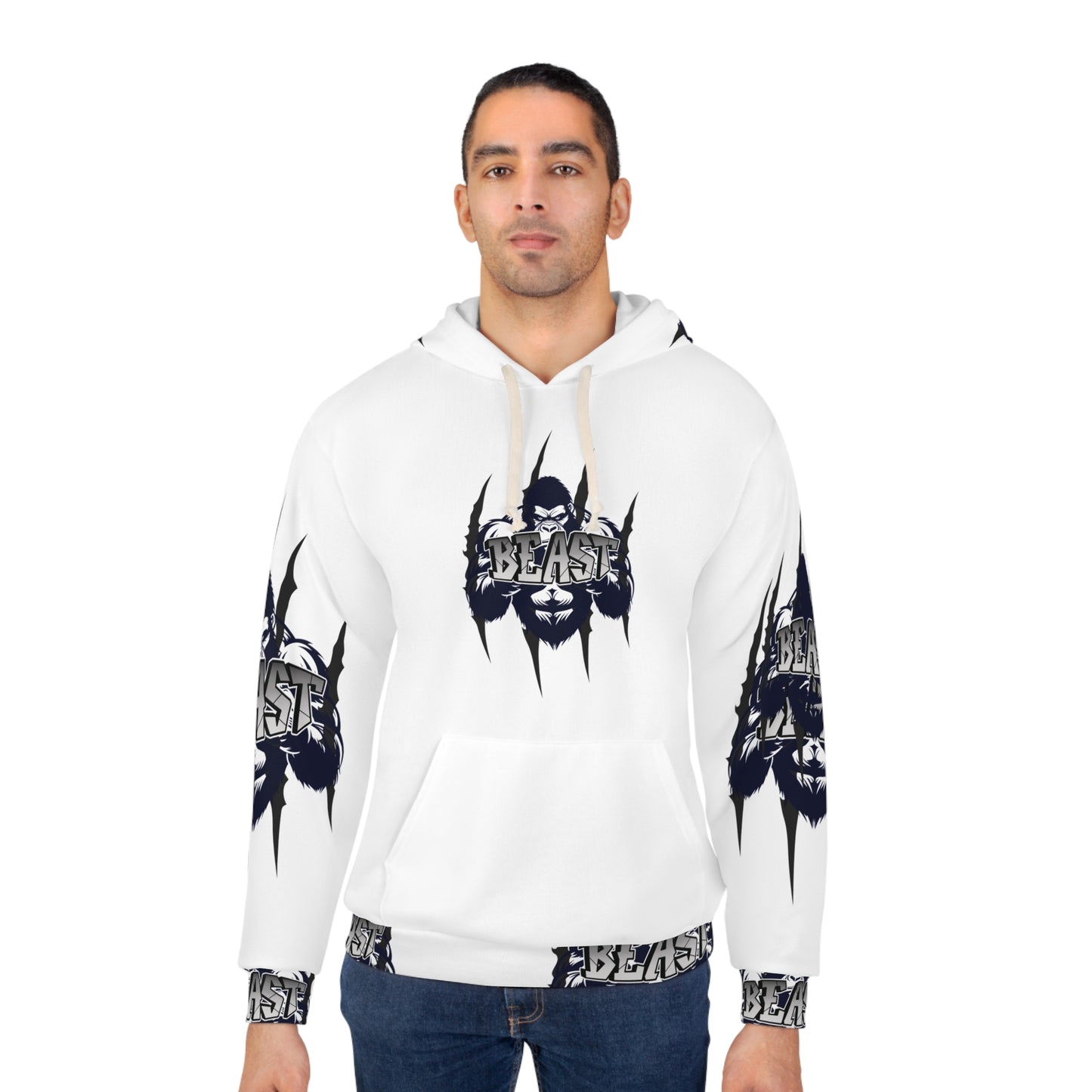 Beast Mode Unisex Pullover Hoodie - Bold Graphic for Fitness Enthusiasts