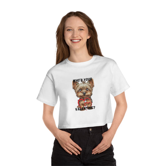 Valentine's Day Cropped T-Shirt - Who's Your Valentine?