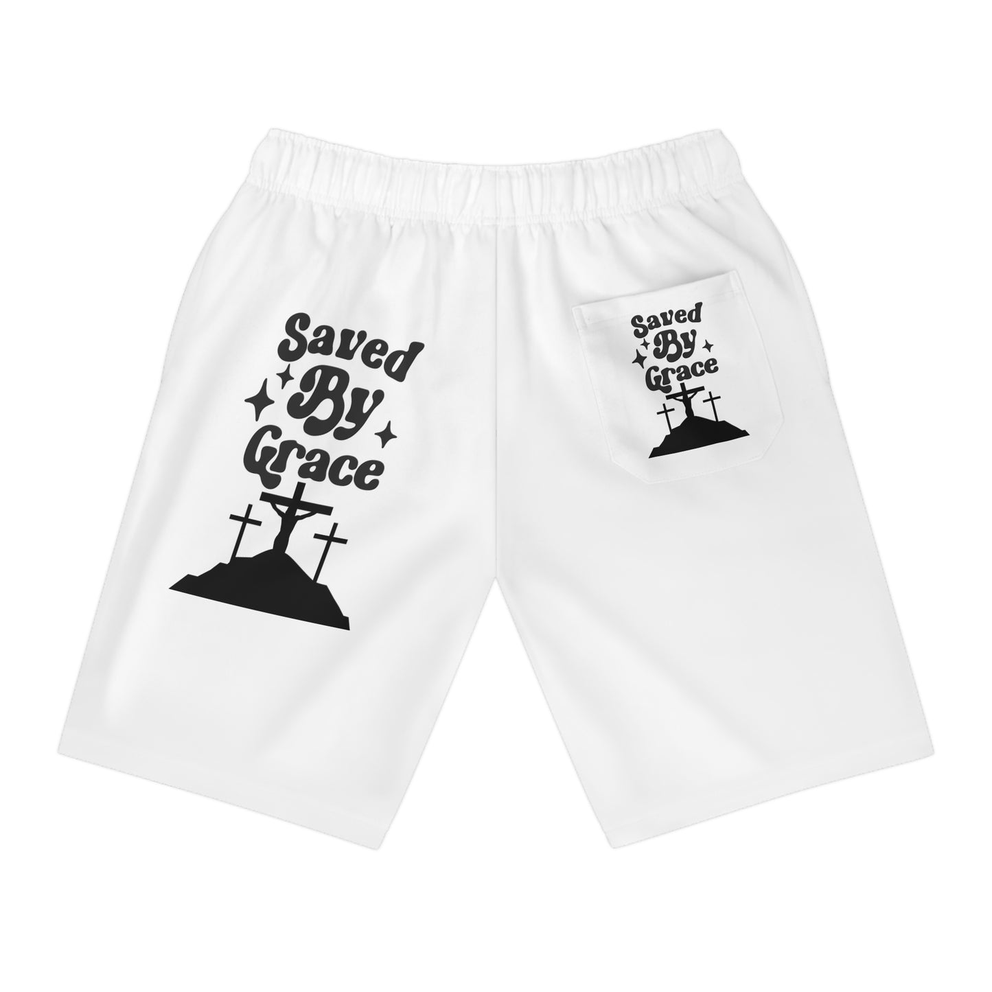 Saved By Grace Athletic Long Shorts (AOP)