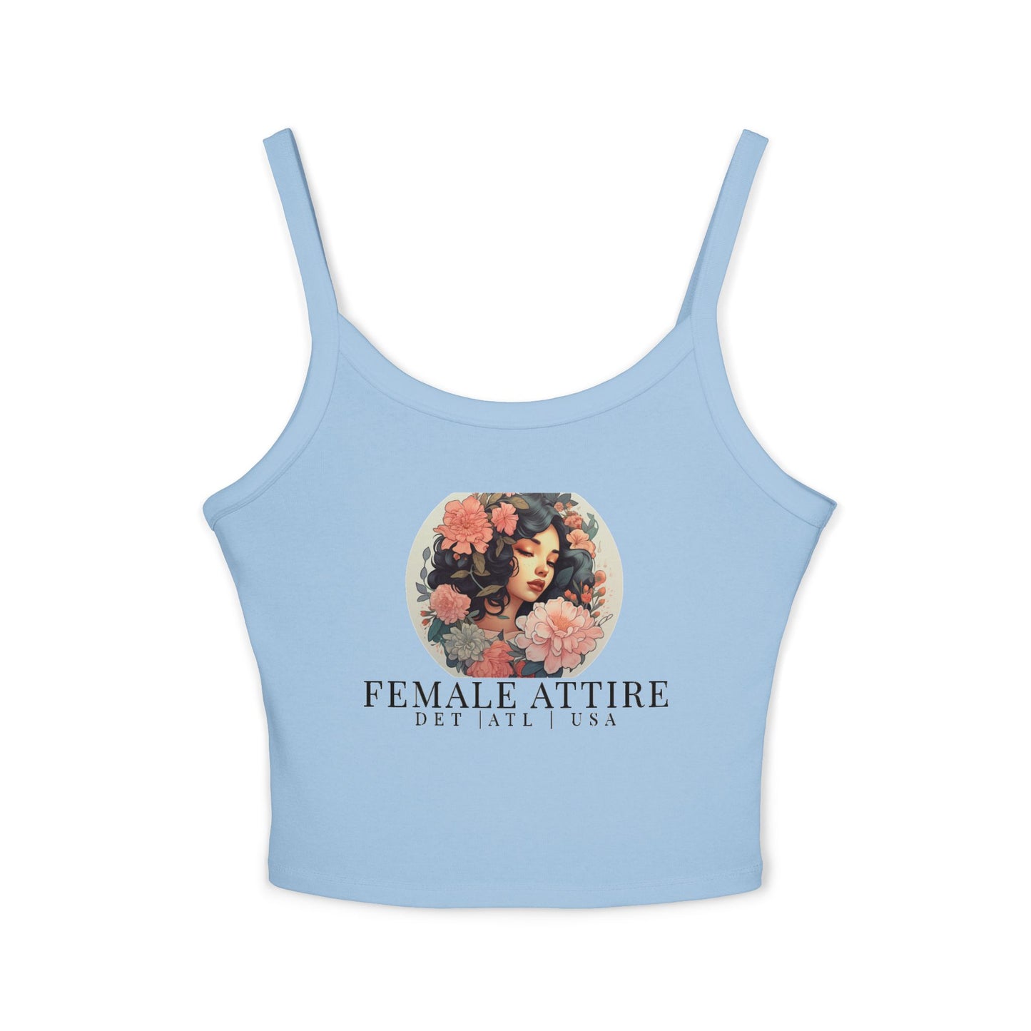 Feminine Floral Spaghetti Strap Tank Top – Female Attire