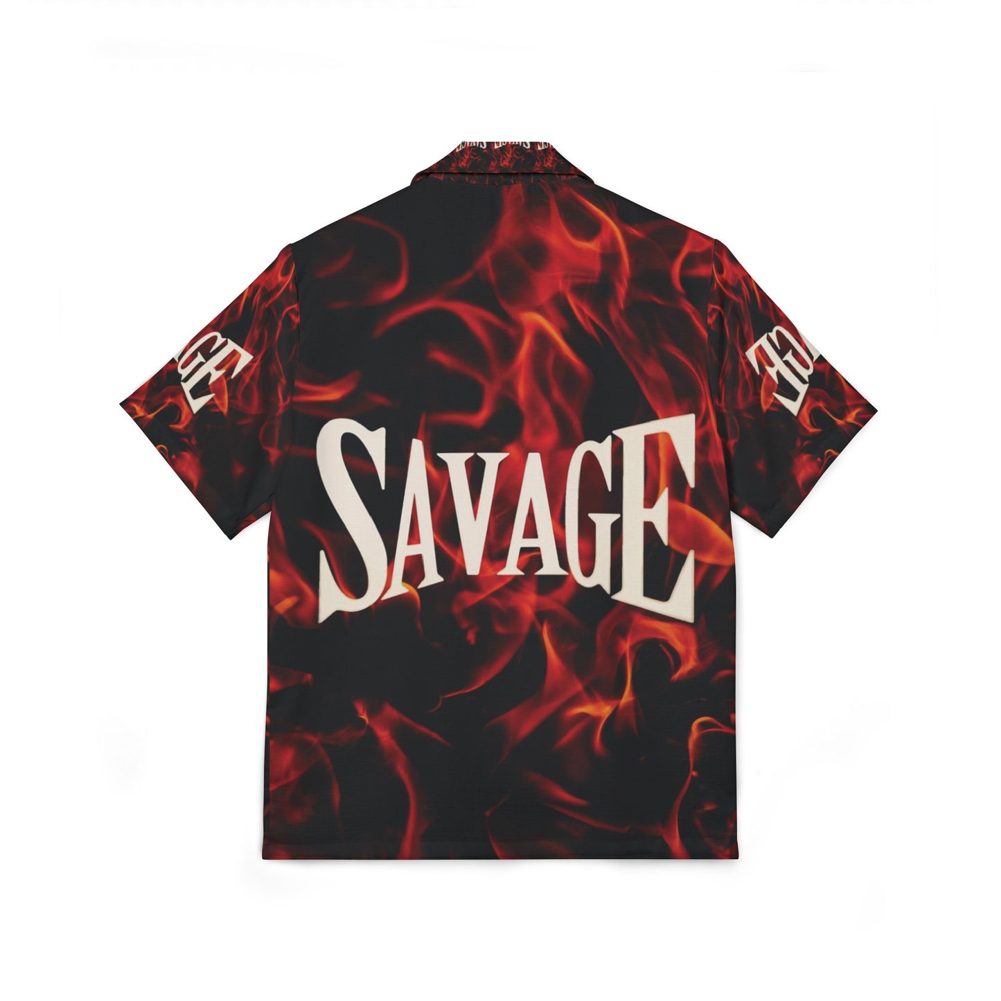 Savage Flames Men's Hawaiian Camp Shirt - Bold Summer Style