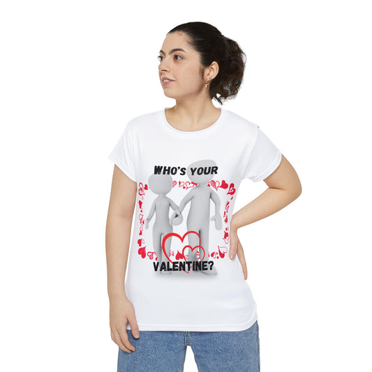 Valentine's Day Women's Short Sleeve Shirt - "Who's Your Valentine?" Cute Graphic Tee