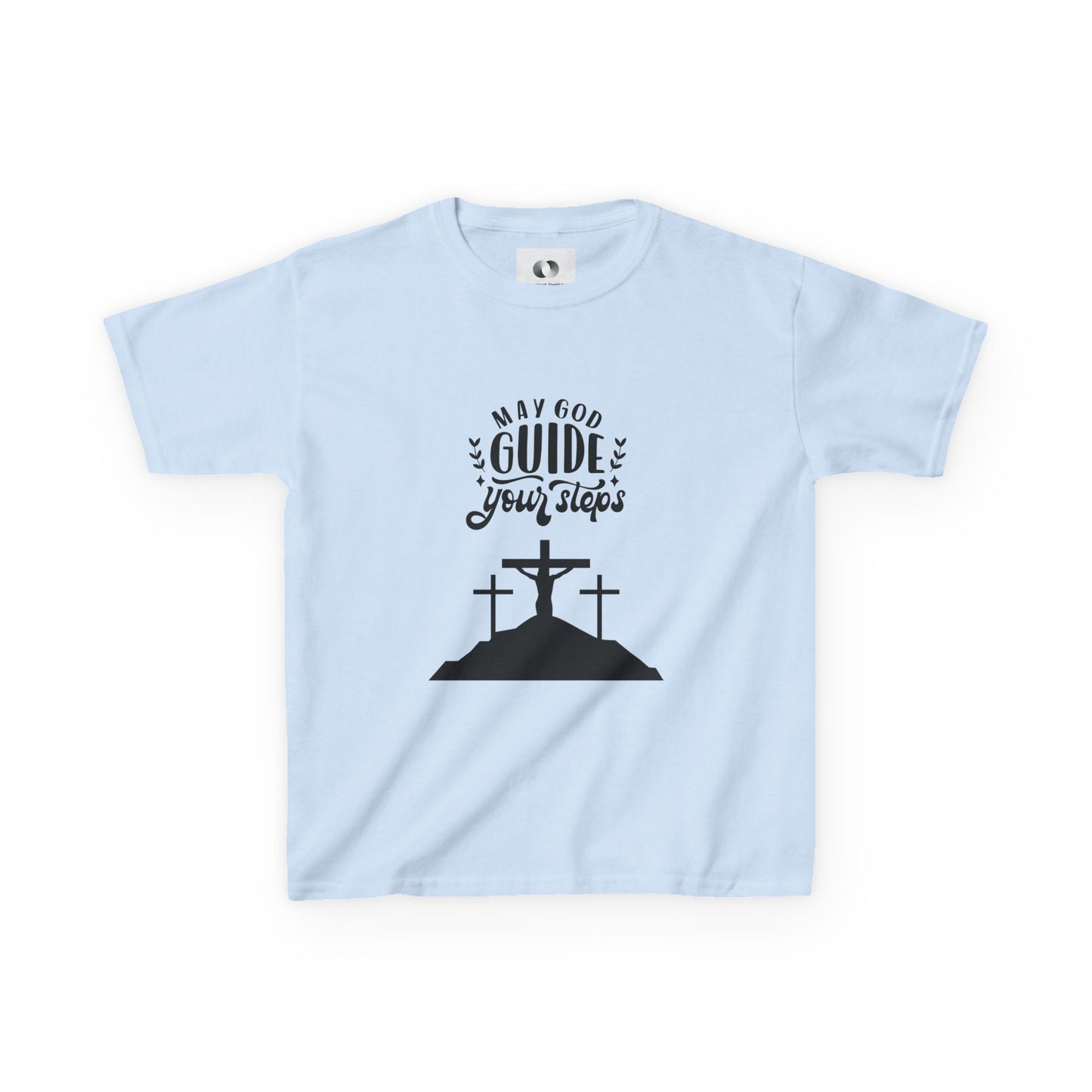 Kids Heavy Cotton™ Tee - "May God Guide Your Steps" Inspirational Shirt