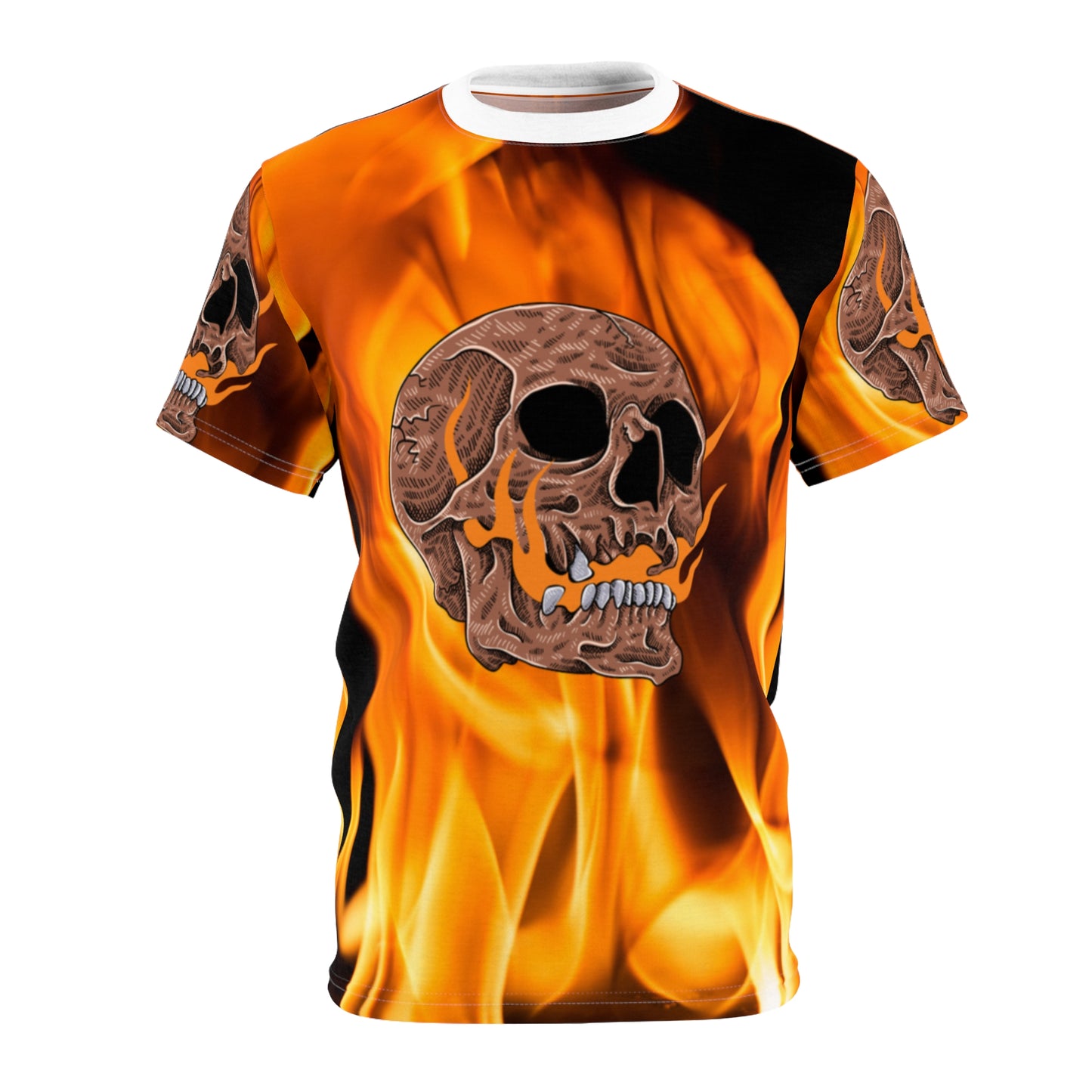 Unisex Skull Flame Graphic Tee - Bold, Edgy, Perfect for Festivals and Halloween