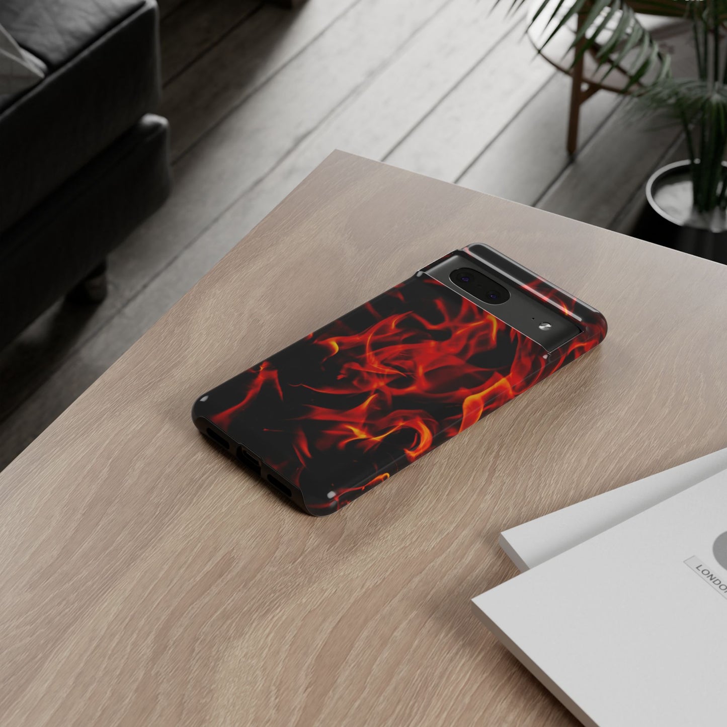 Fire Design Tough Phone Case - Bold Protection with Fiery Vibes