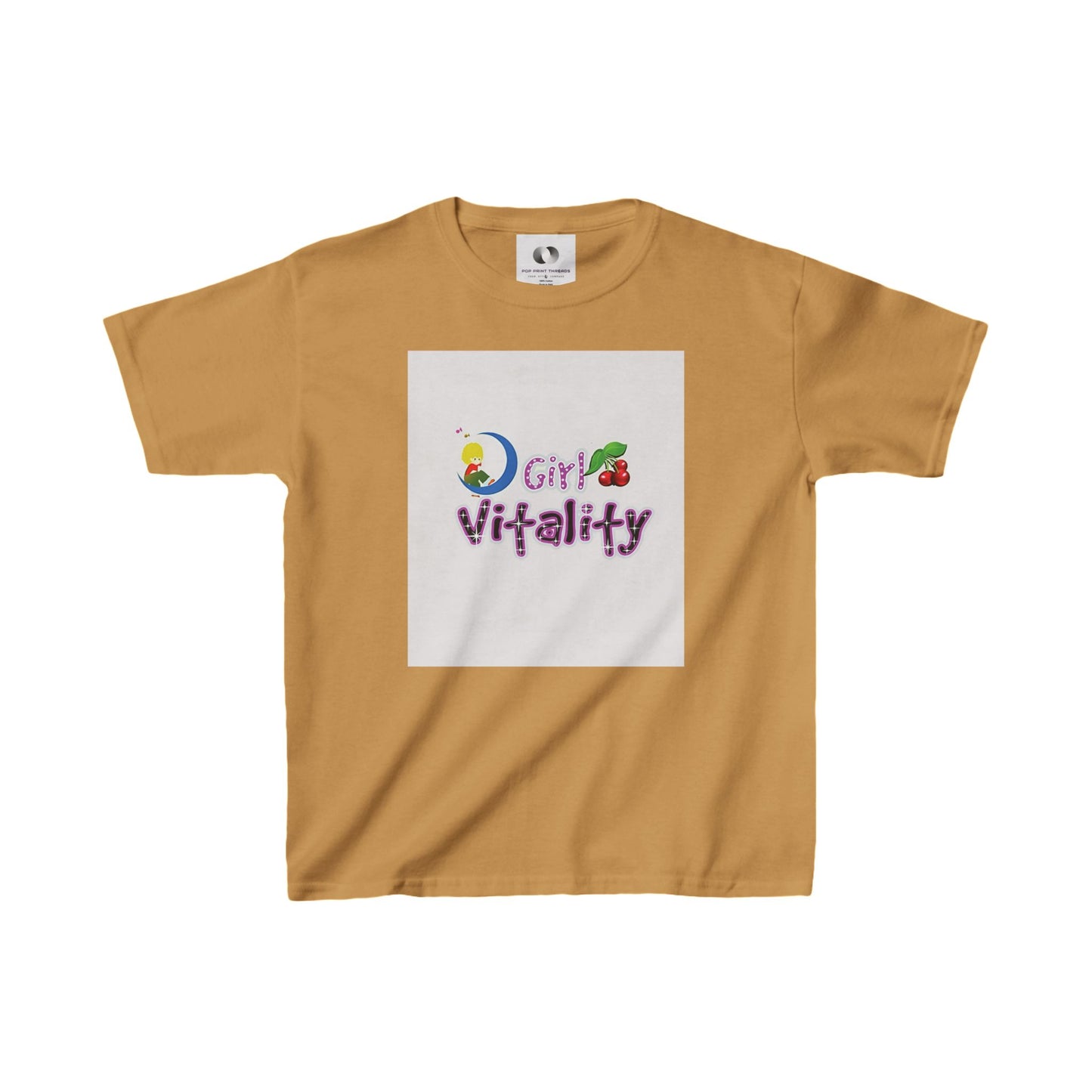 Girls Vitality Heavy Cotton Tee - Fun, Colorful T-Shirt for Kids