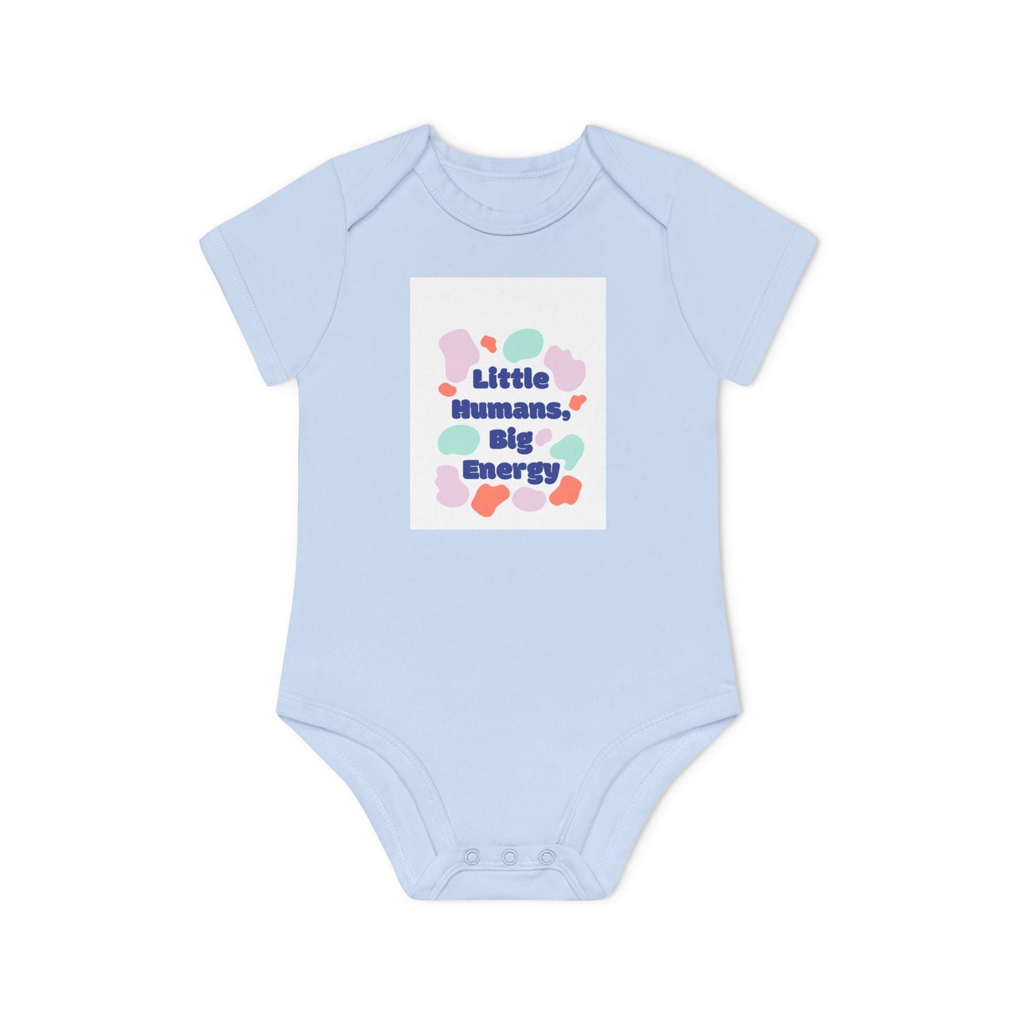 Funny Baby Bodysuit - "Little Humans, Big Energy" - Organic Cotton Short Sleeve