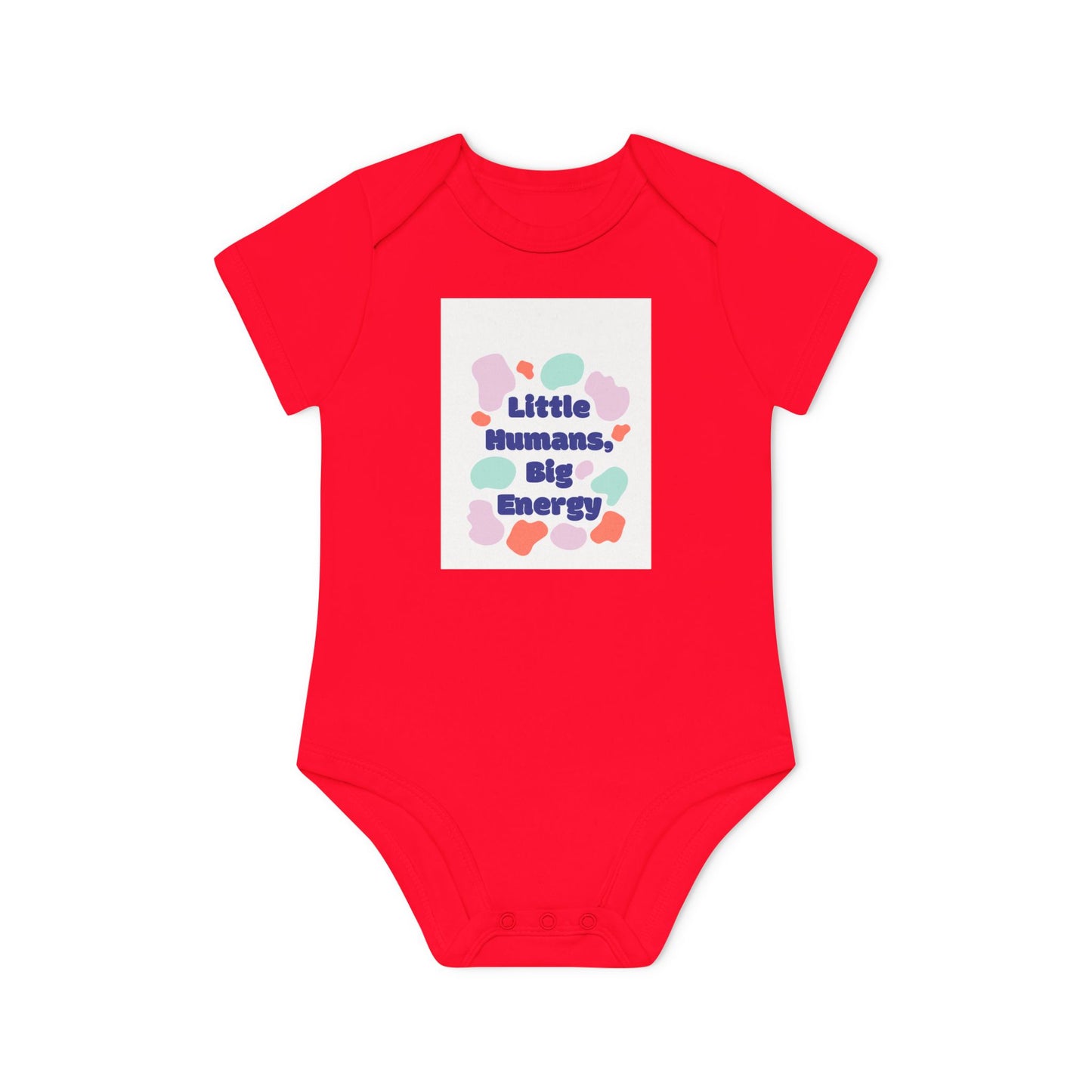 Funny Baby Bodysuit - "Little Humans, Big Energy" - Organic Cotton Short Sleeve