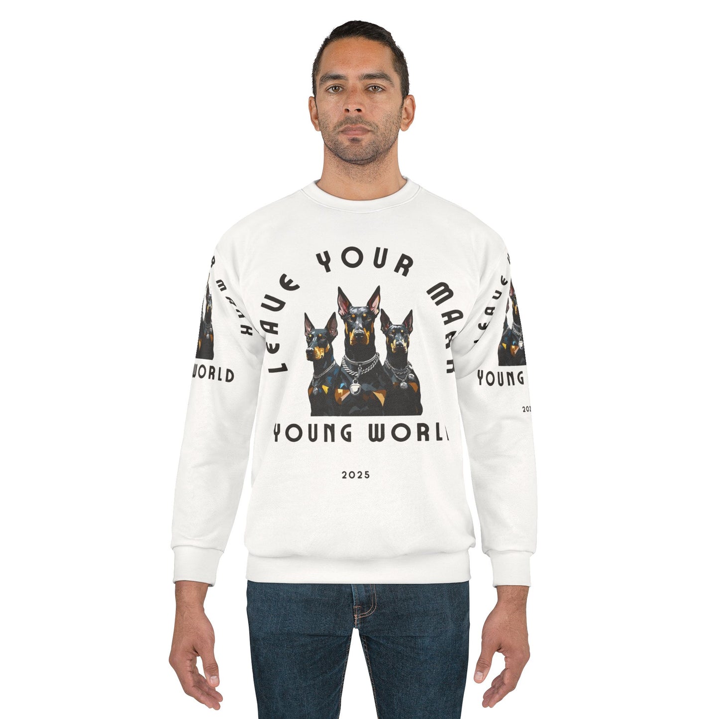 Leave Your Mark Unisex Sweatshirt – Young World 2025, Dog Lovers Gift, Cozy Casual Wear