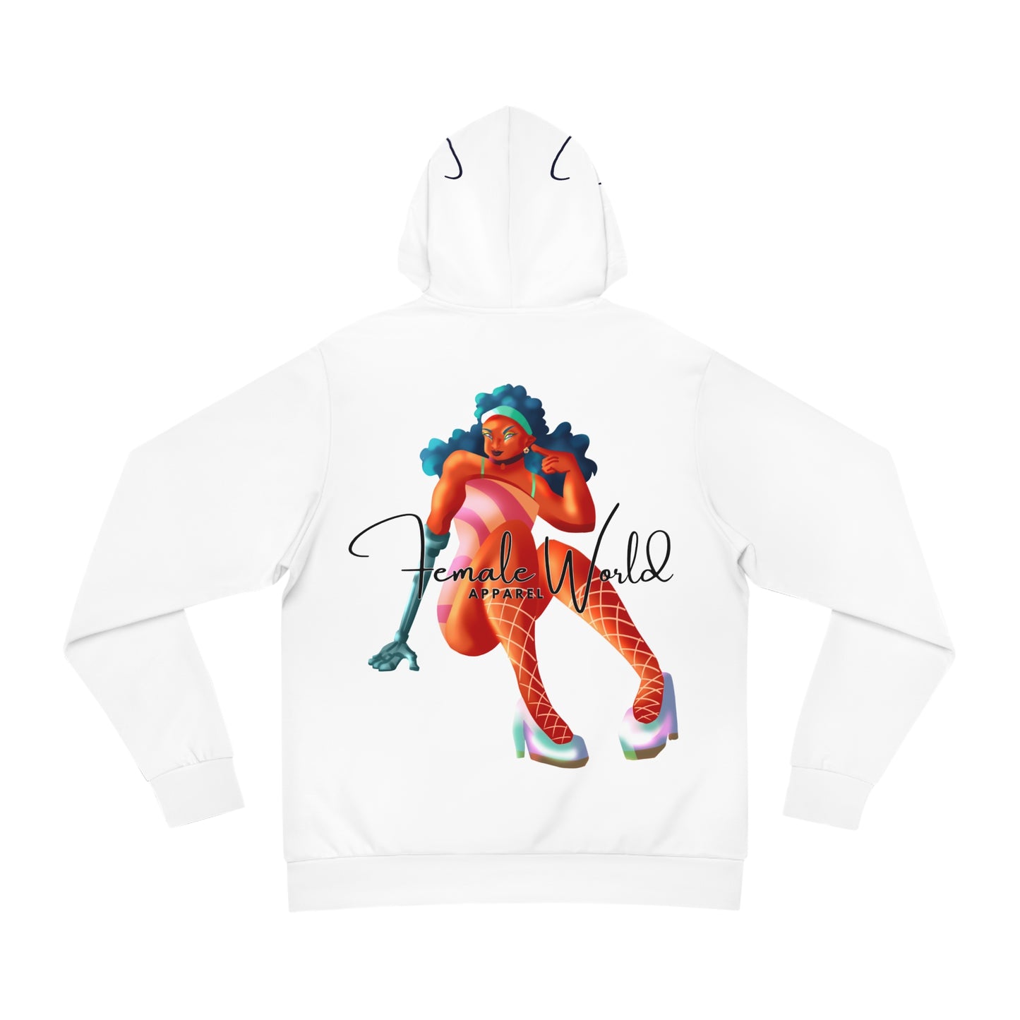 Fun & Bold Female World Hoodie – Unique Graphic Sweatshirt for Confident Fashion Lovers