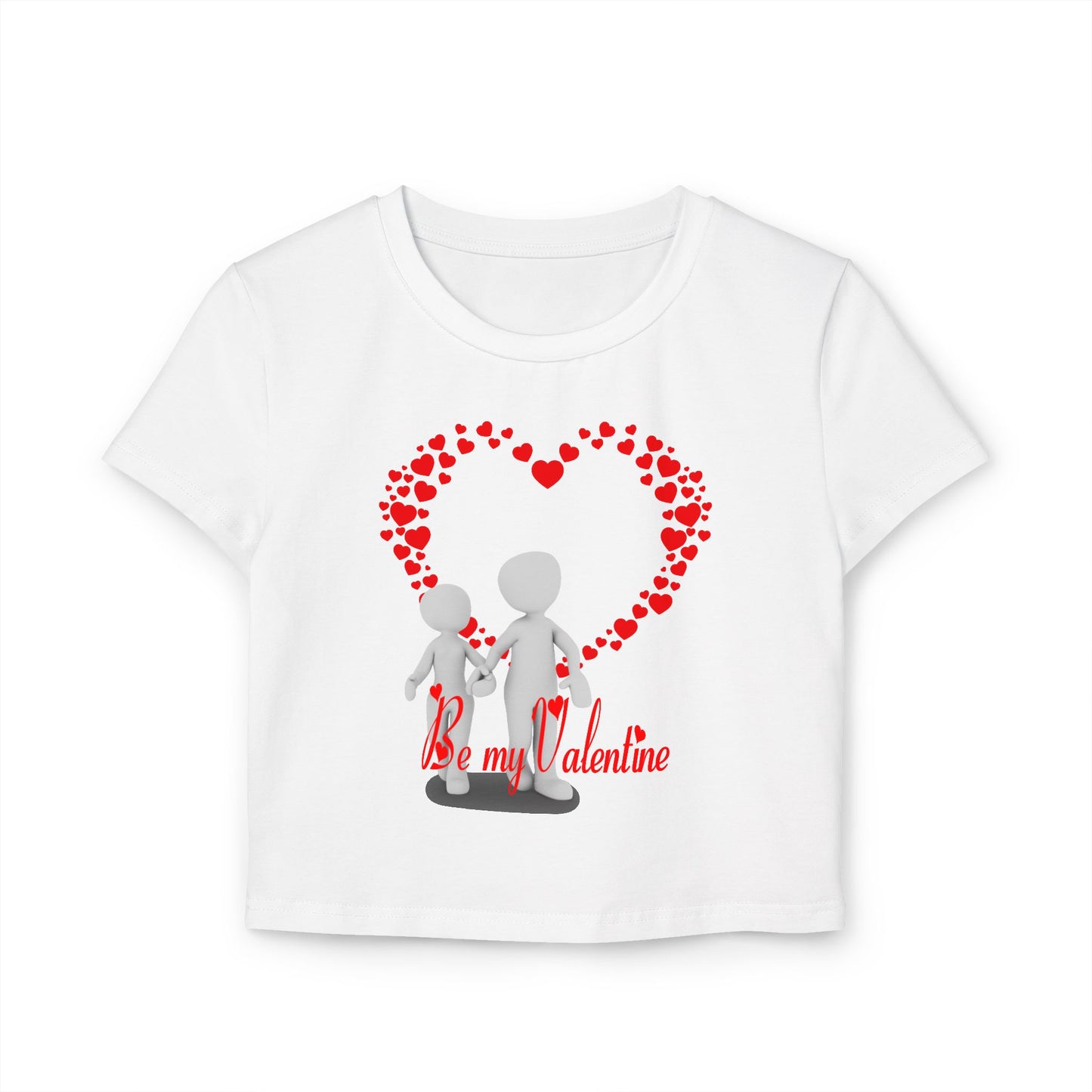 Cute Valentine's Day Women's Baby Tee - "Be my Valentine" Design