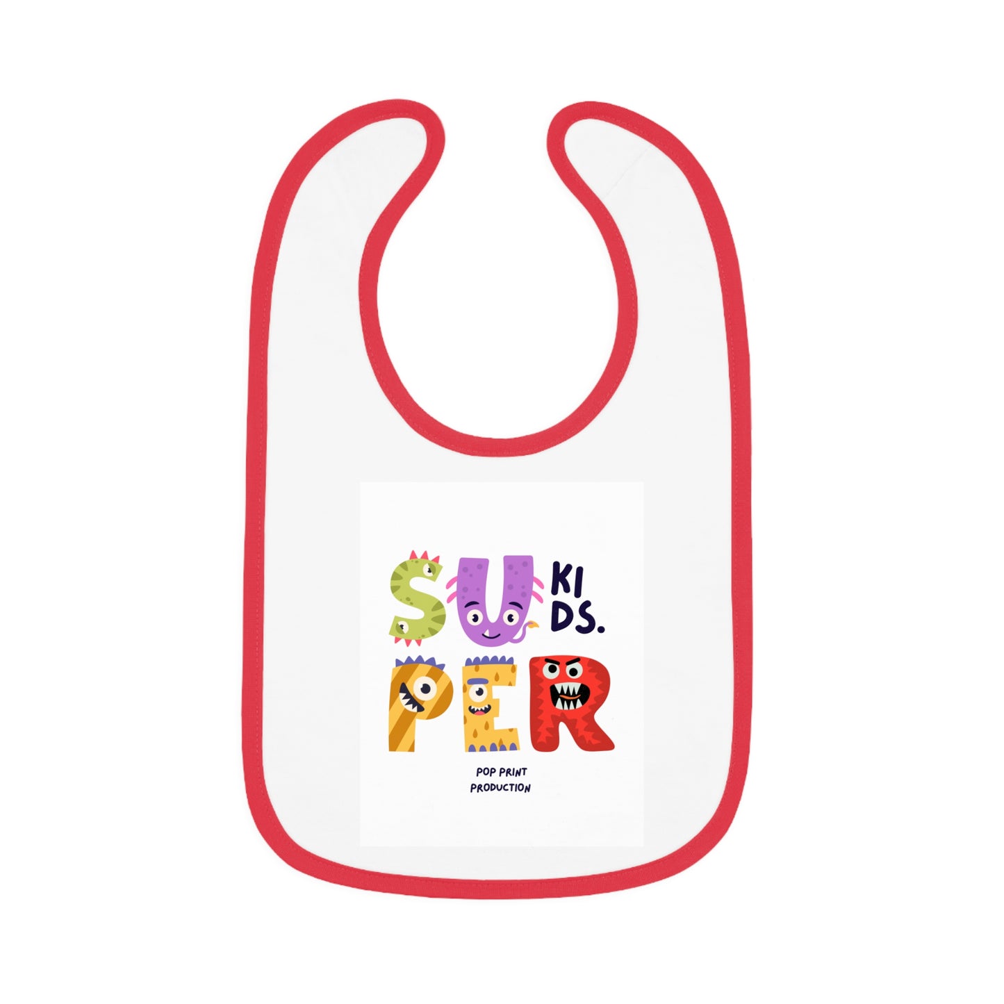 Super Kids Contrast Trim Baby Bib - Fun & Playful Design for Messy Meals