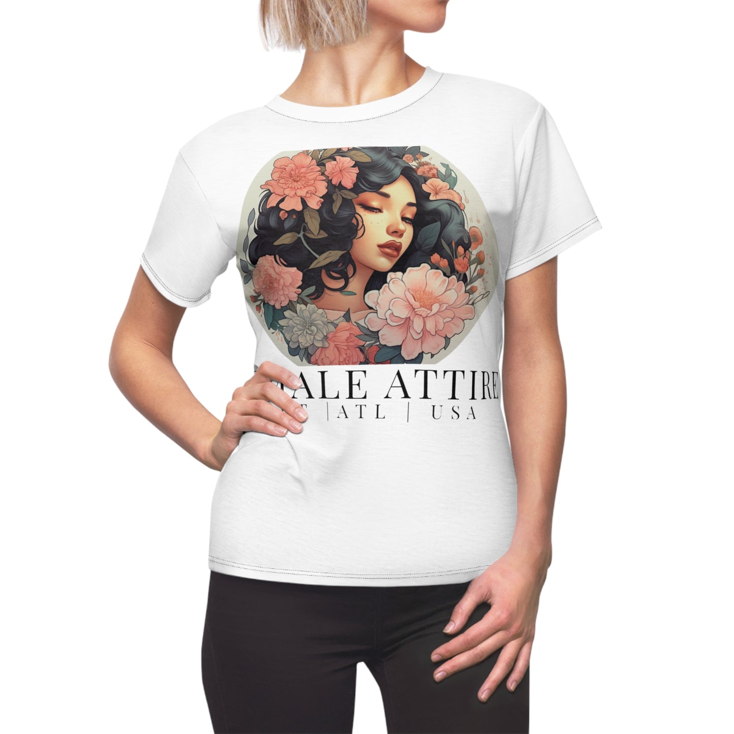 Floral Graphic Tee - Female Attire Design for Trendy Women