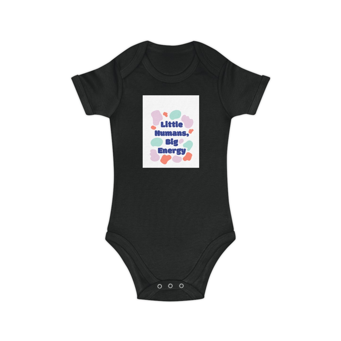 Cute Combed Cotton Baby Bodysuit - 'Little Humans, Big Energy' - Fun & Colorful Outfit for Infants