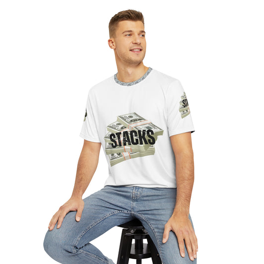 Men's Money Stacks Tee - Premium Polyester T-Shirt for Trendsetters